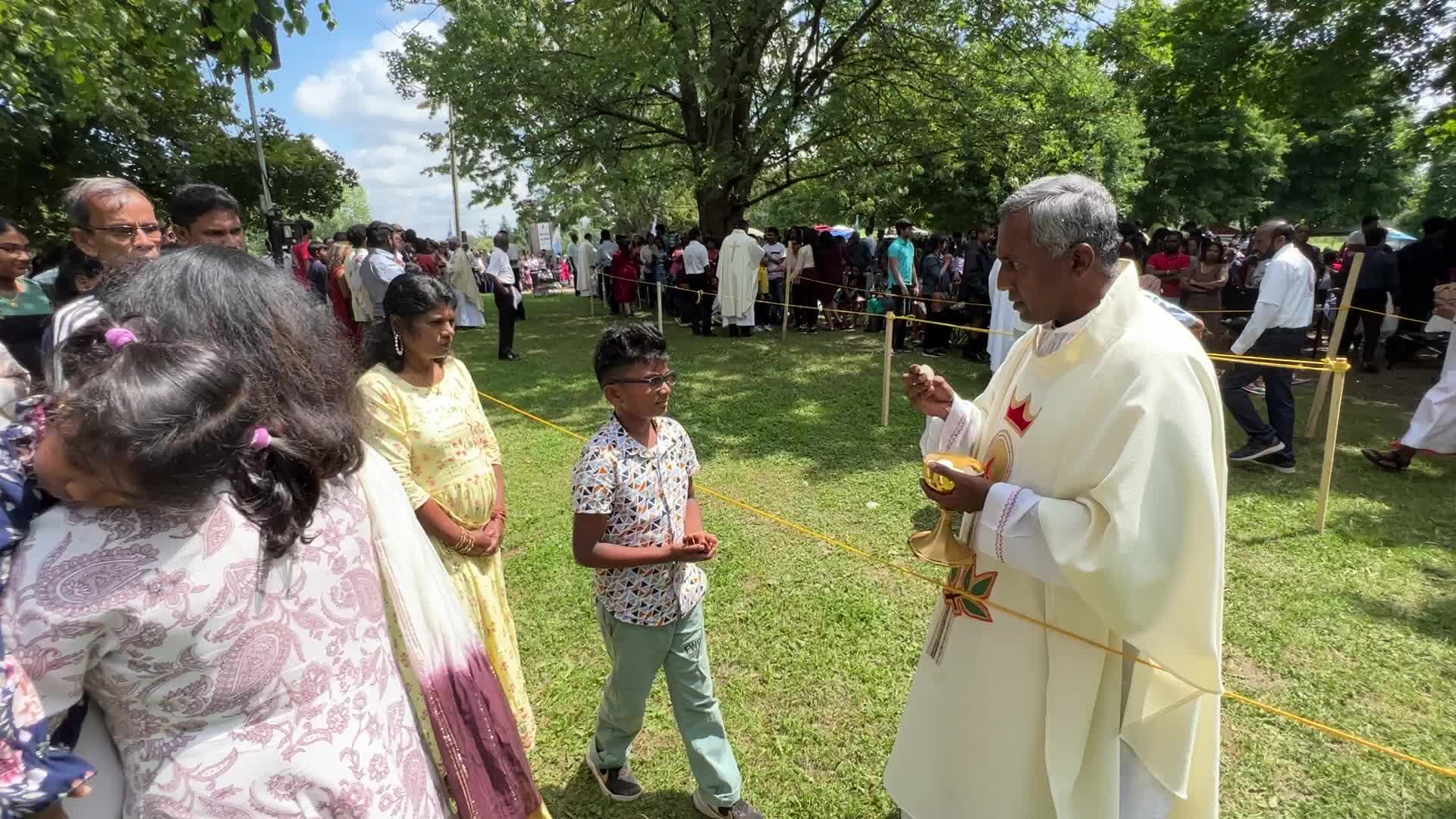 Tamil Catholics take part in the Feast of our Lady of Madhu