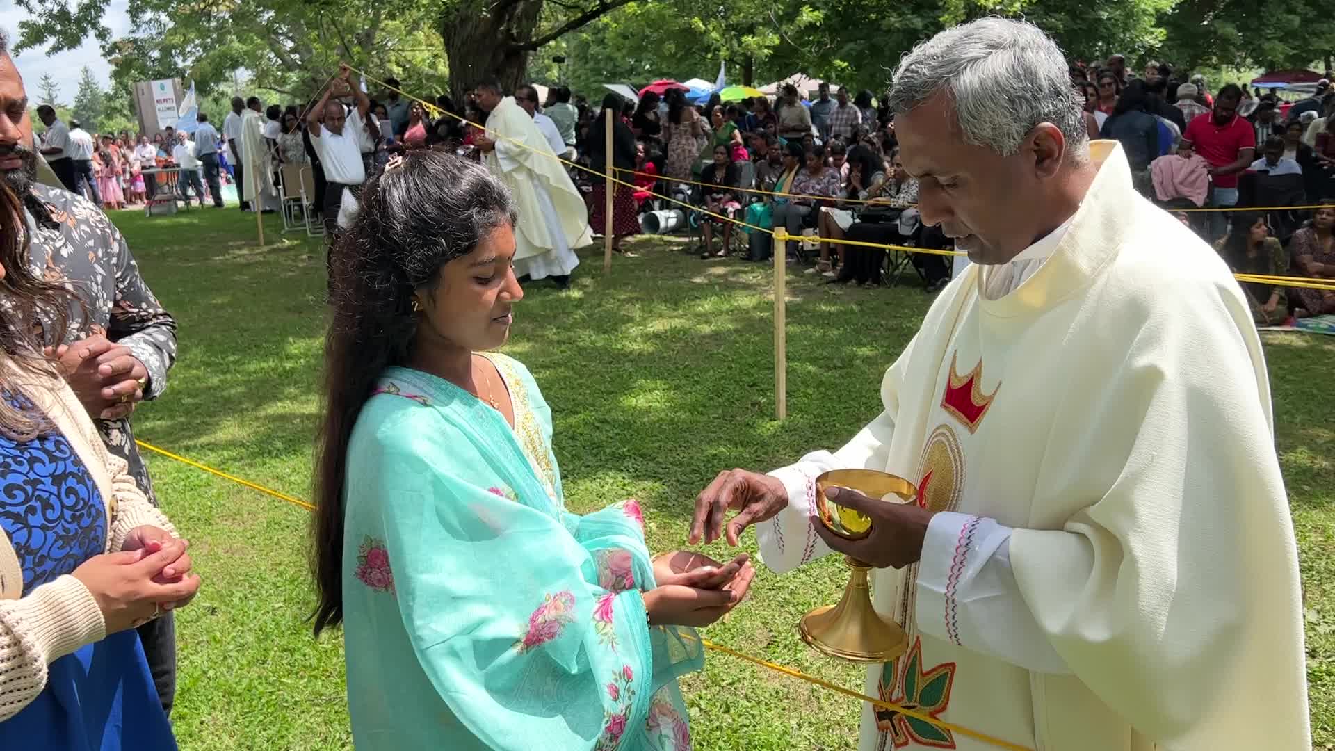 Tamil Catholics take part in the Feast of our Lady of Madhu
