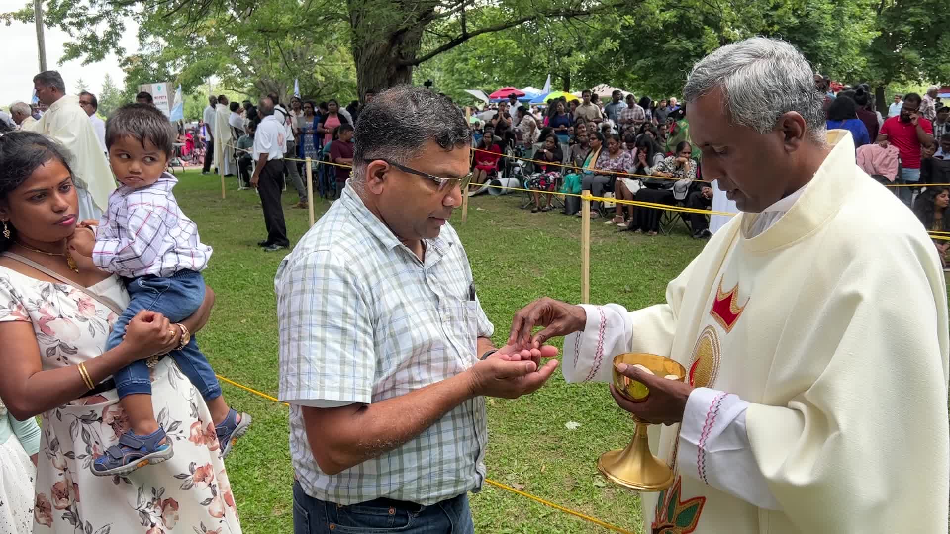 Tamil Catholics take part in the Feast of our Lady of Madhu