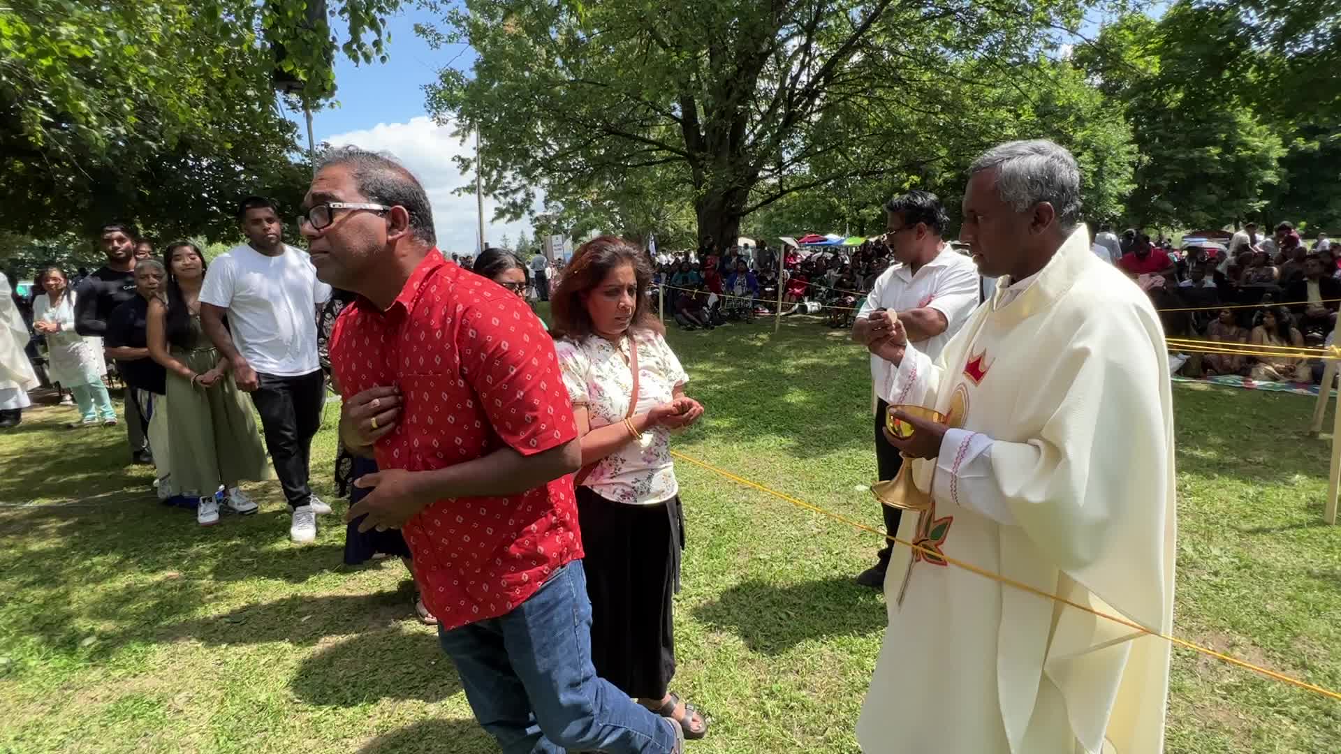 Tamil Catholics take part in the Feast of our Lady of Madhu