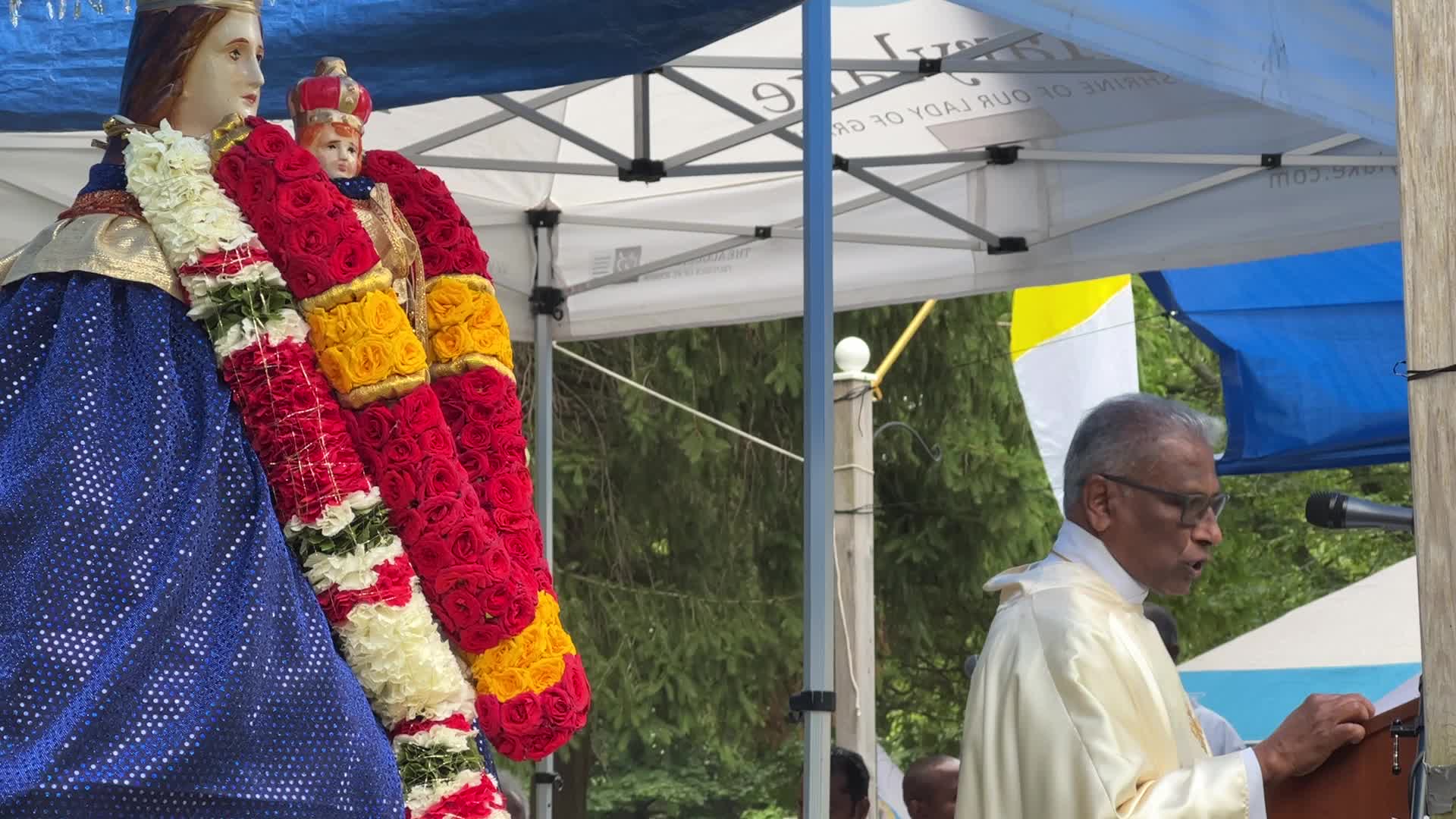 Tamil Catholics take part in the Feast of our Lady of Madhu