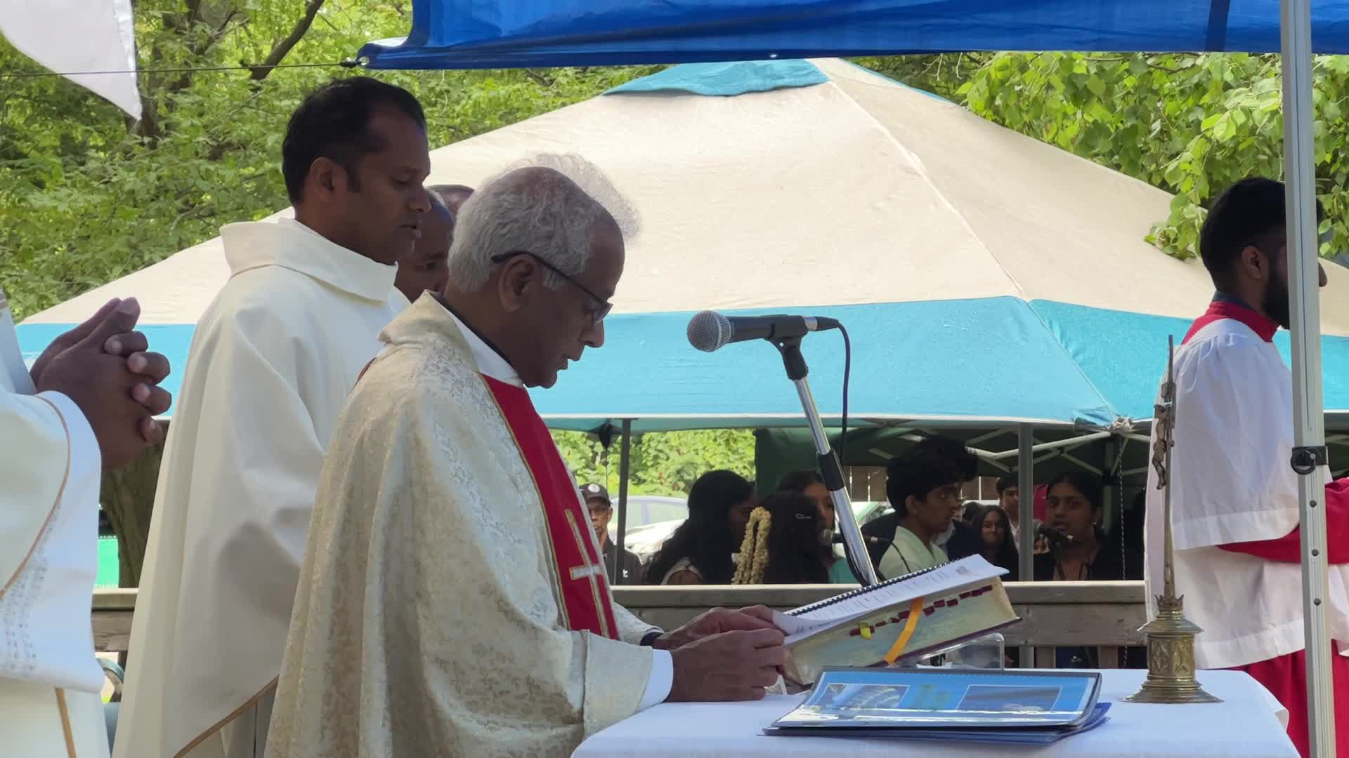 Tamil Catholics take part in the Feast of our Lady of Madhu