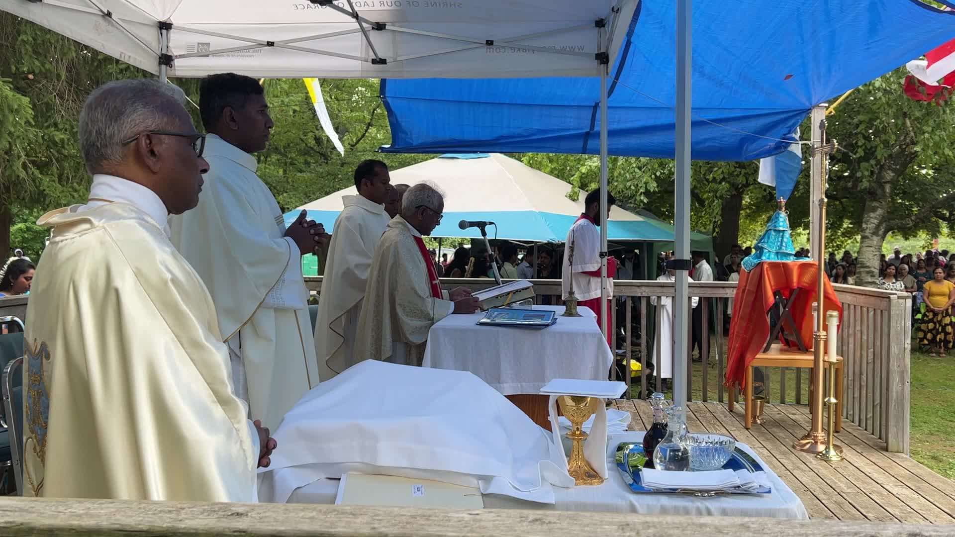 Tamil Catholics take part in the Feast of our Lady of Madhu