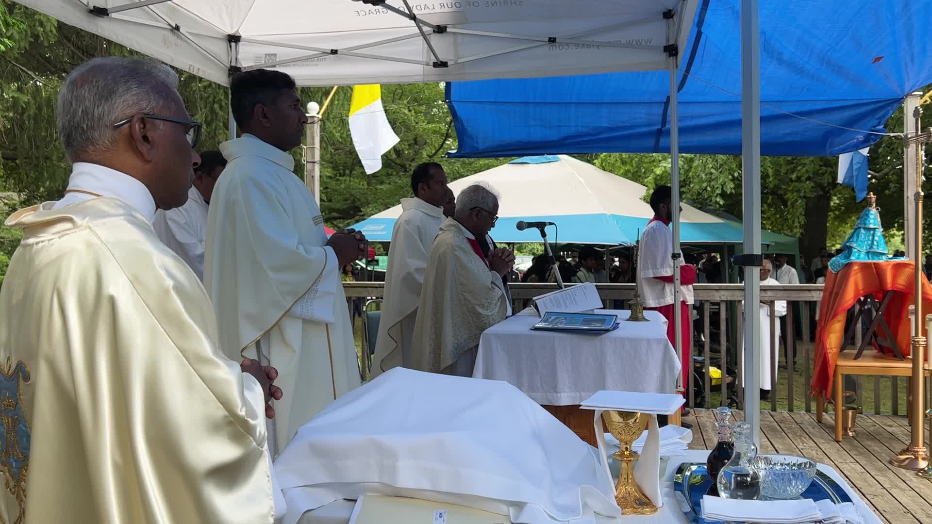 Tamil Catholics take part in the Feast of our Lady of Madhu