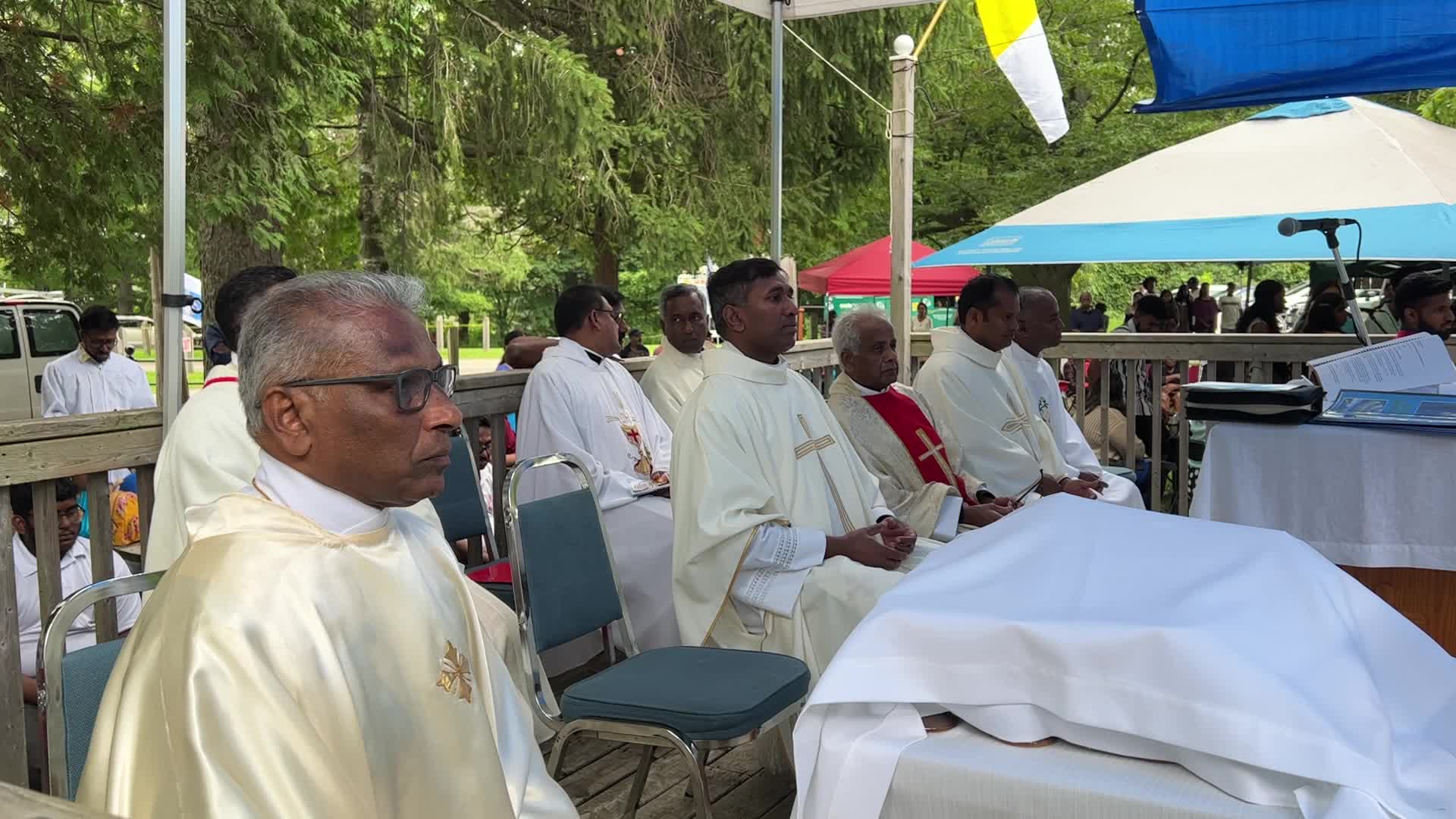 Tamil Catholics take part in the Feast of our Lady of Madhu