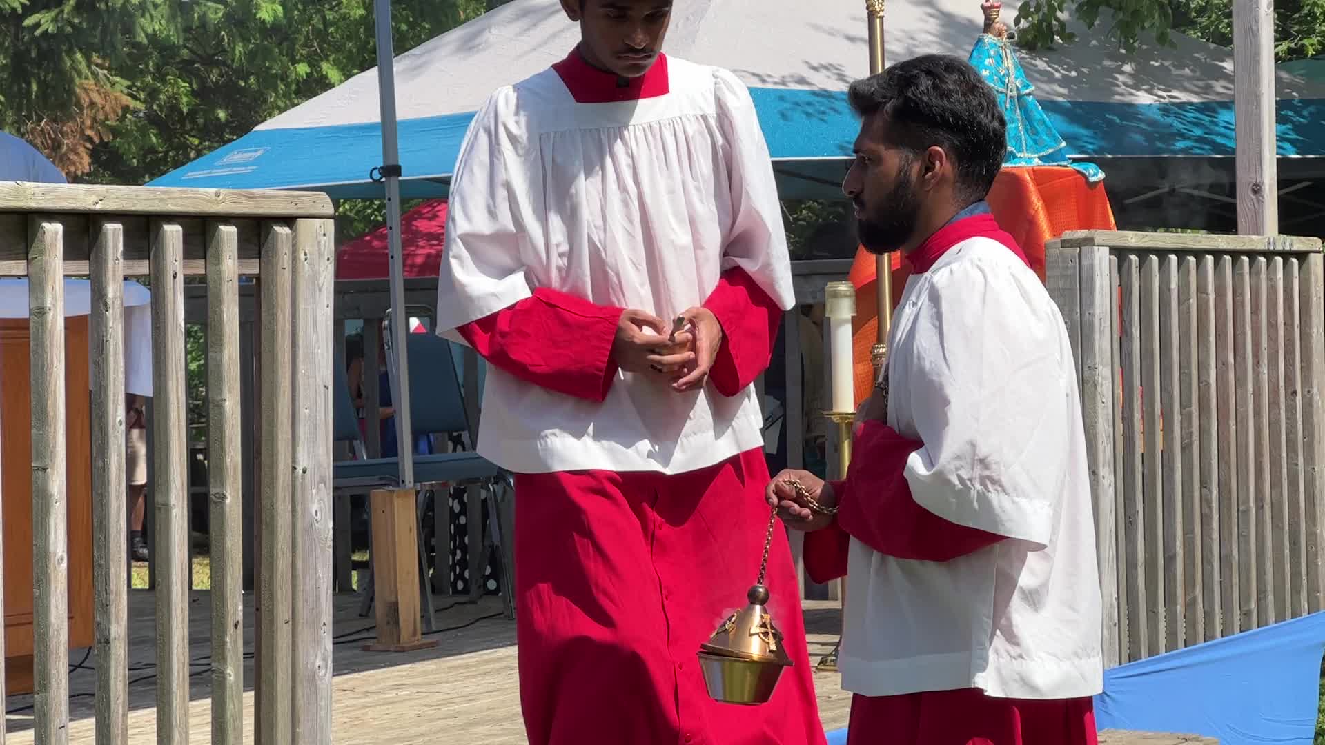 Tamil Catholics take part in the Feast of our Lady of Madhu