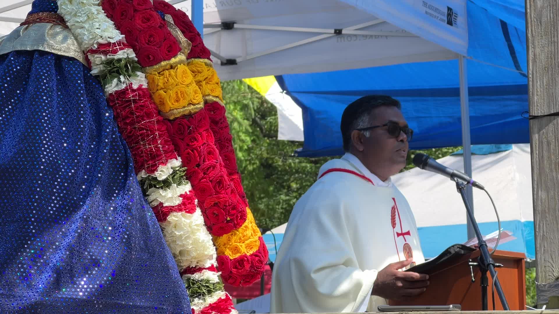 Tamil Catholics take part in the Feast of our Lady of Madhu