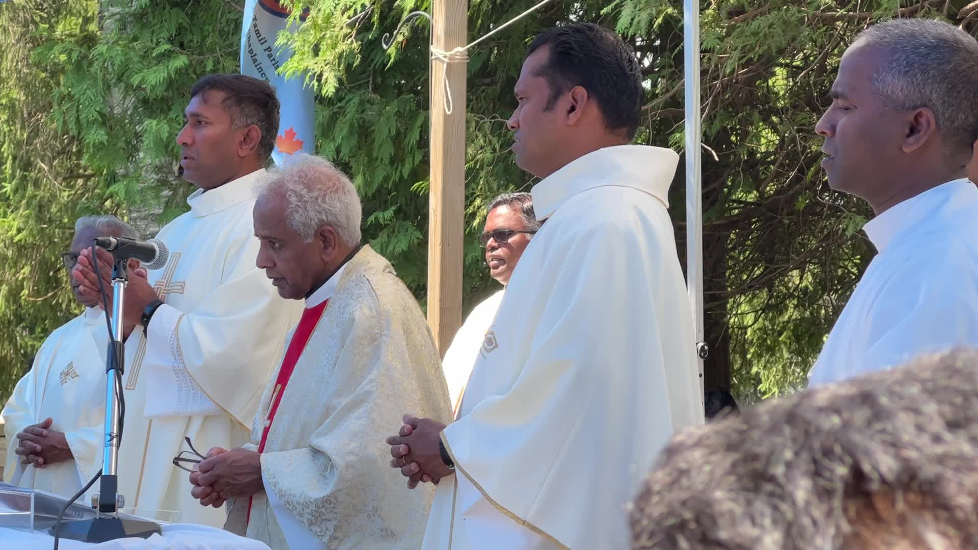Tamil Catholics take part in the Feast of our Lady of Madhu
