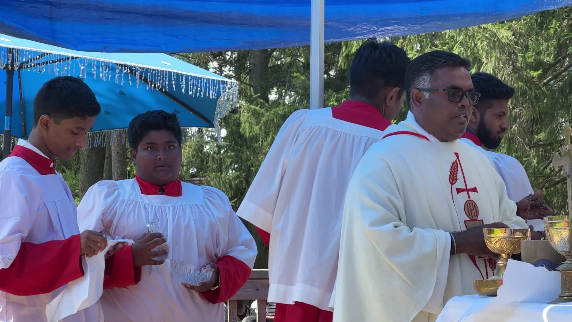 Tamil Catholics take part in the Feast of our Lady of Madhu