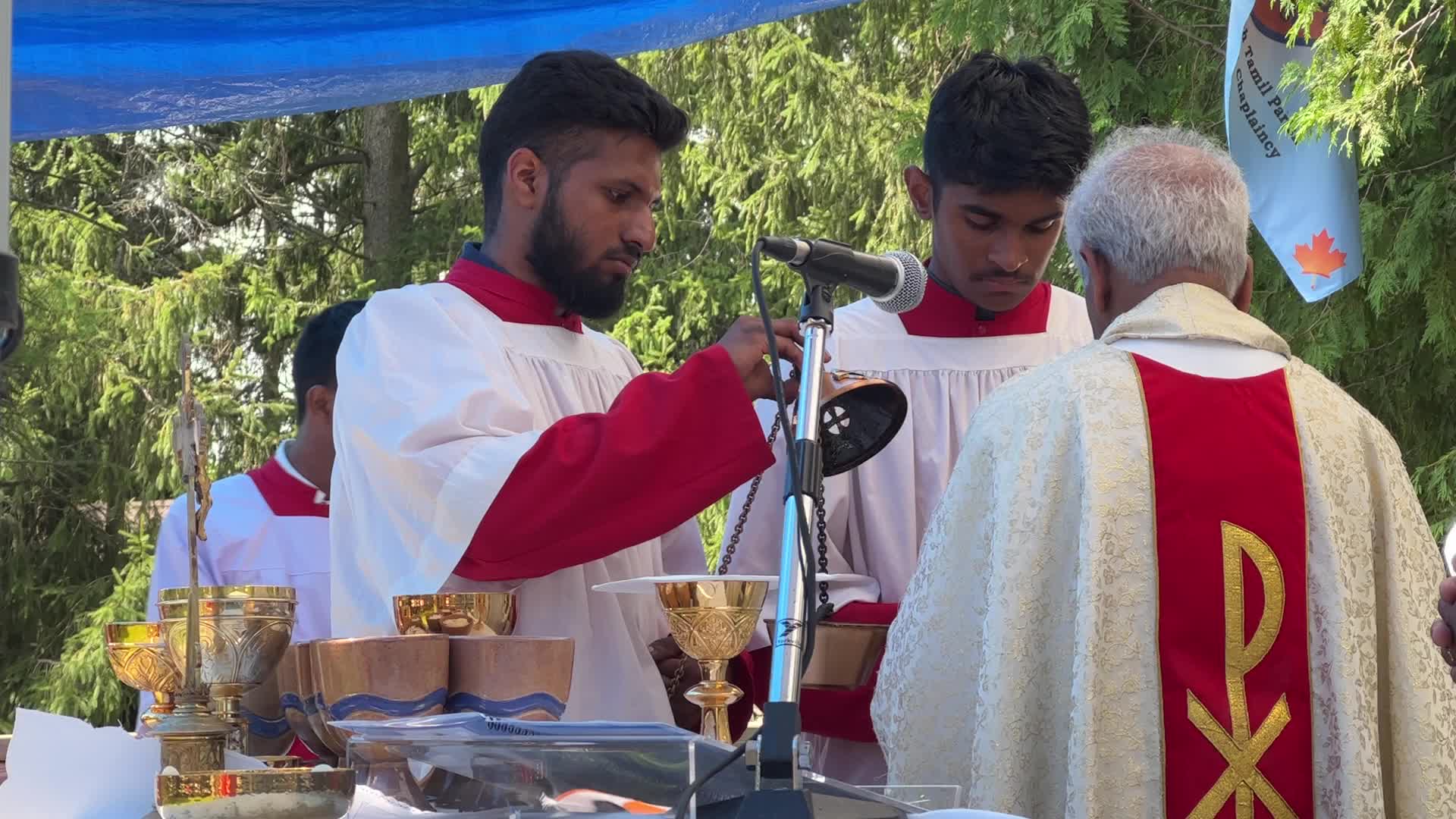 Tamil Catholics take part in the Feast of our Lady of Madhu
