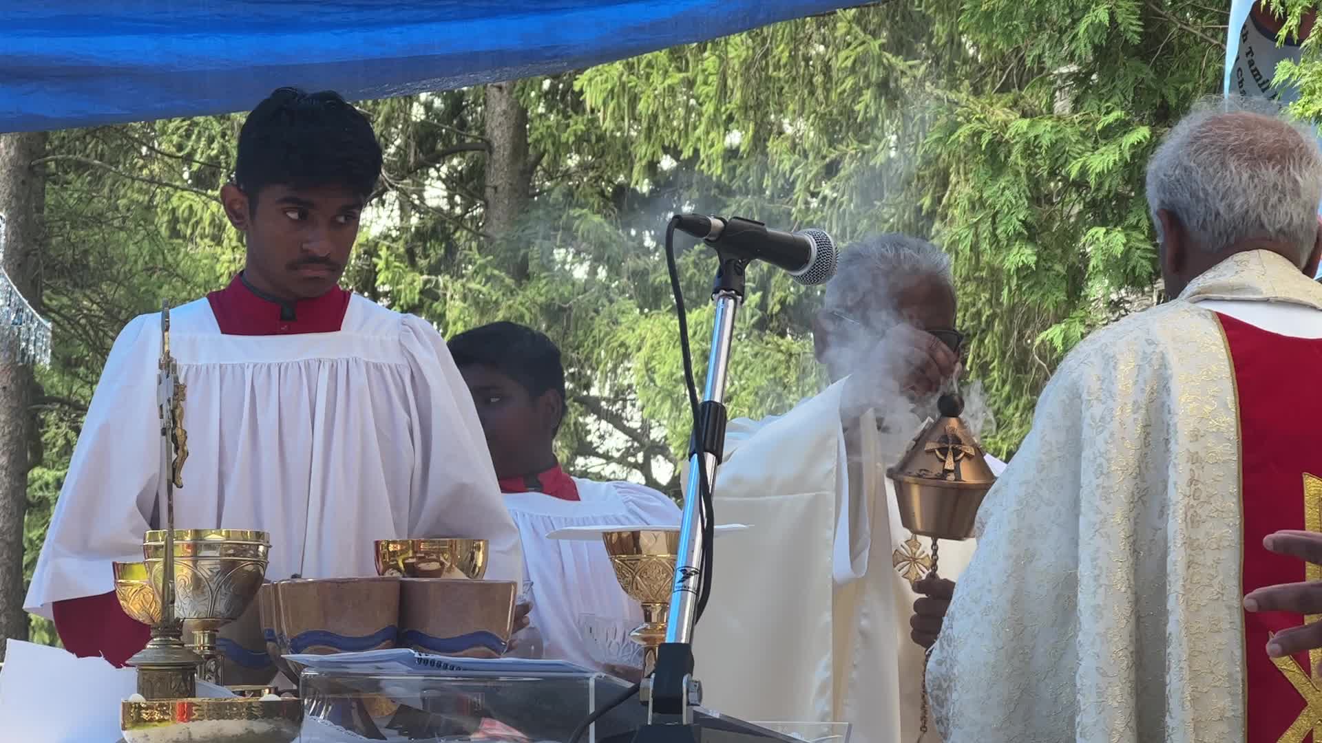 Tamil Catholics take part in the Feast of our Lady of Madhu