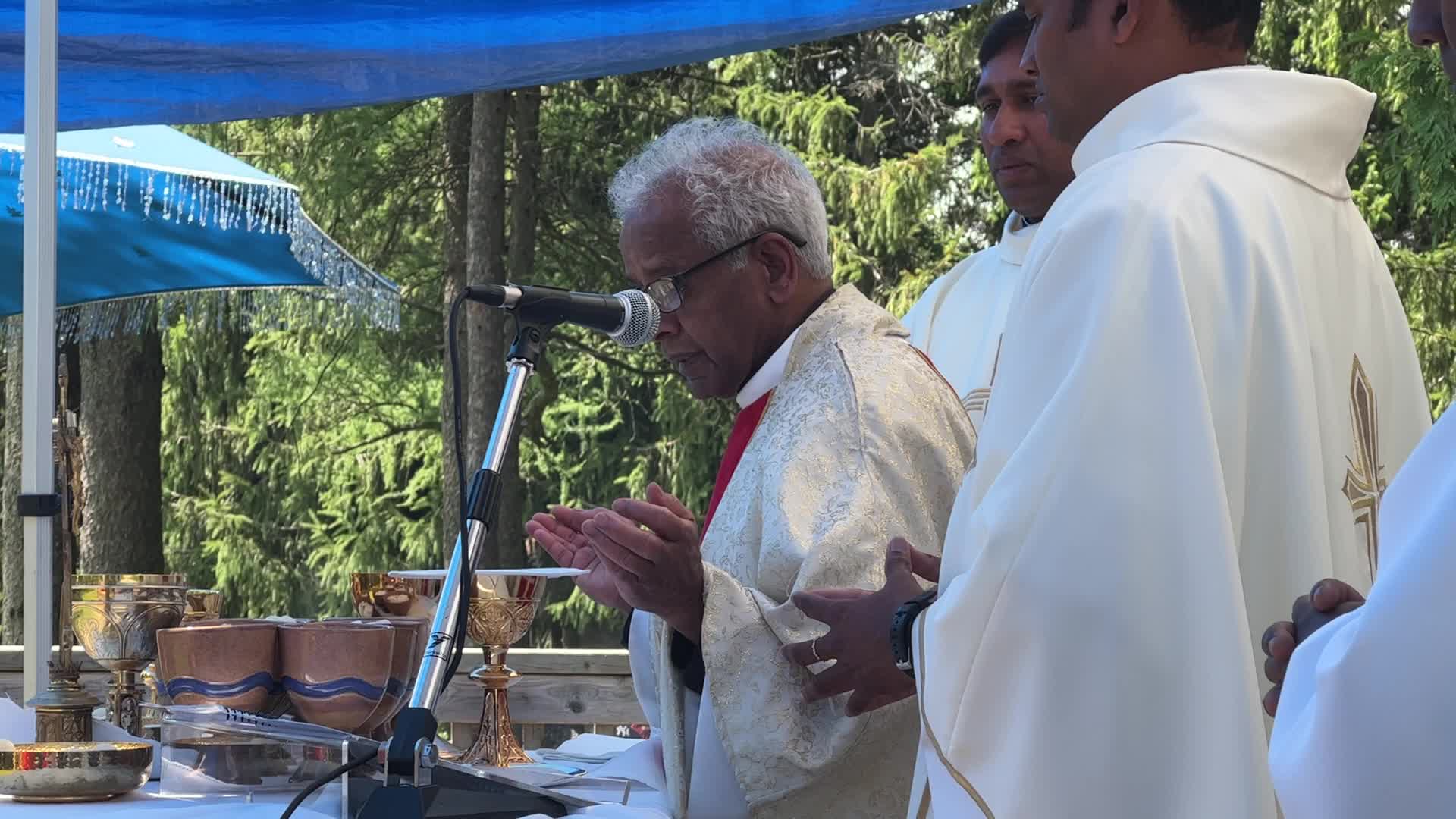 Tamil Catholics take part in the Feast of our Lady of Madhu