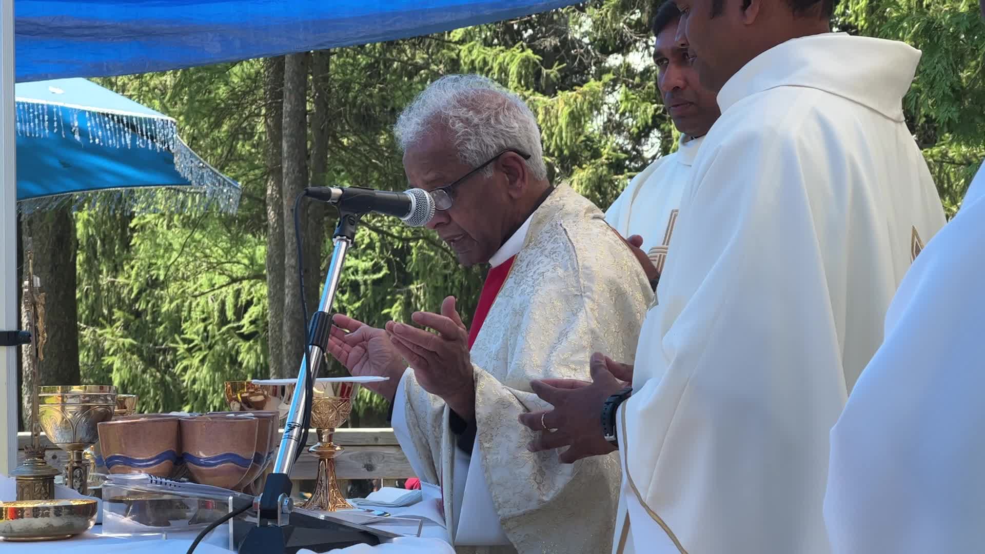 Tamil Catholics take part in the Feast of our Lady of Madhu