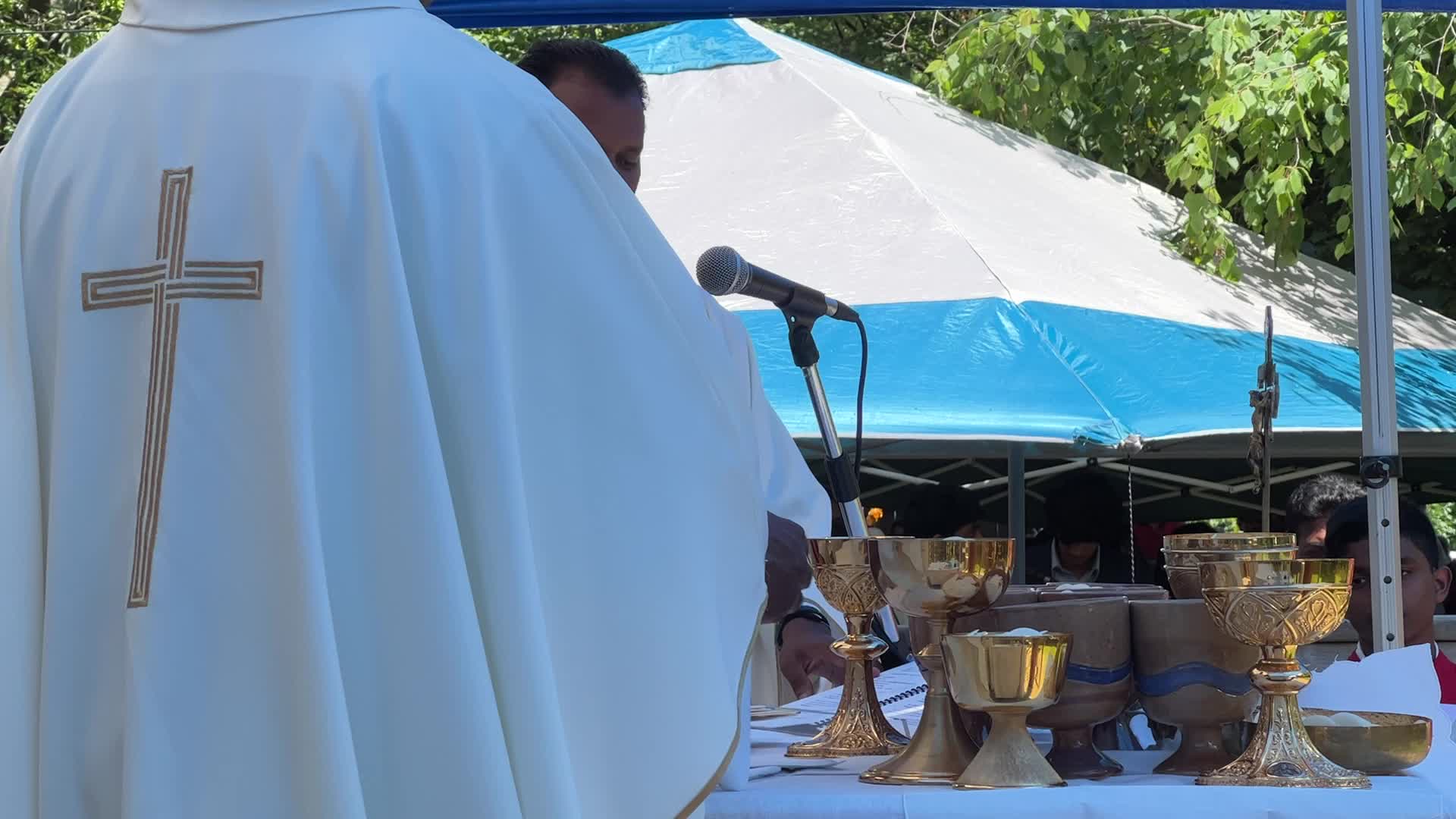 Tamil Catholics take part in the Feast of our Lady of Madhu