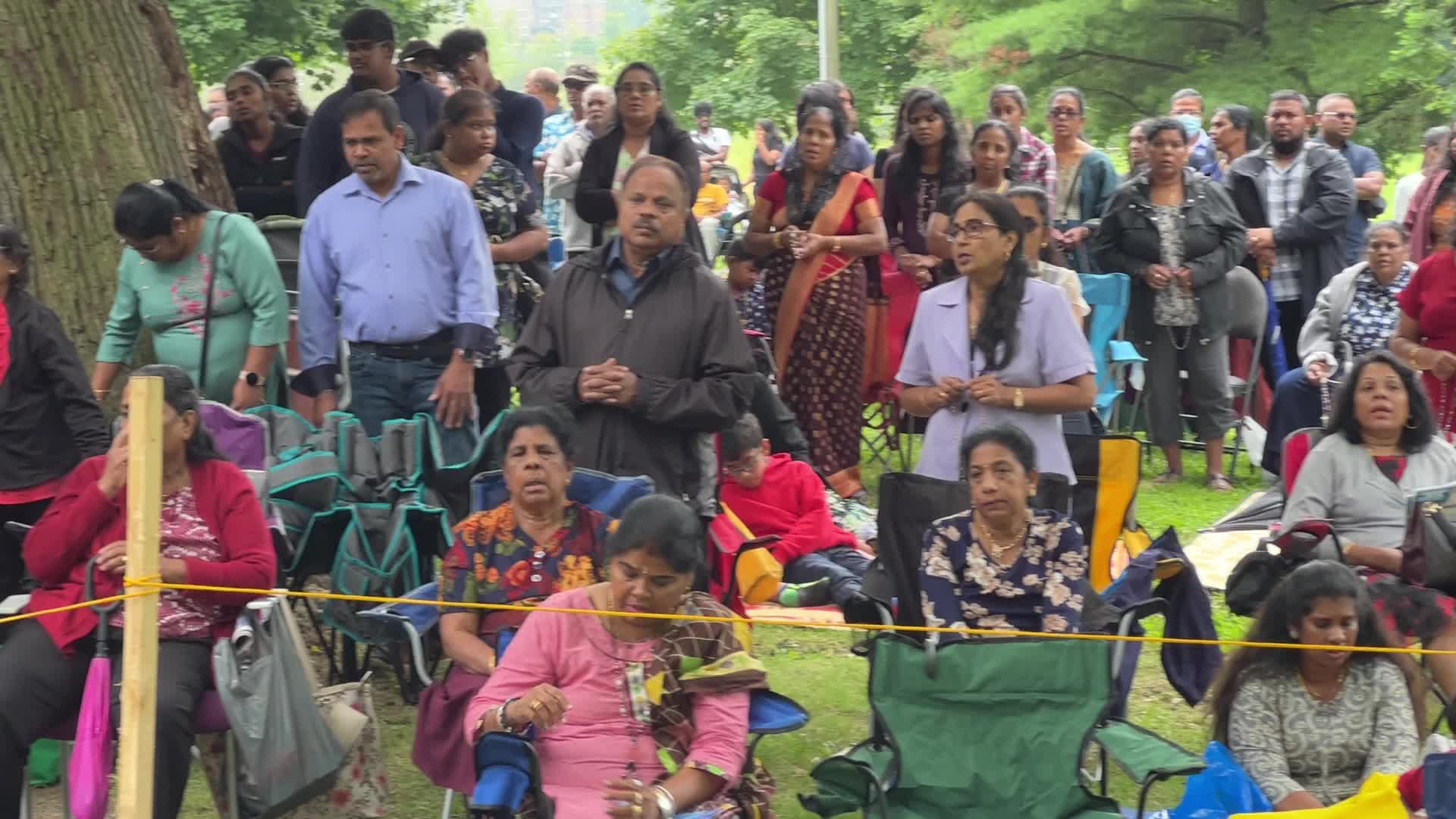 Tamil Catholics take part in the Feast of our Lady of Madhu