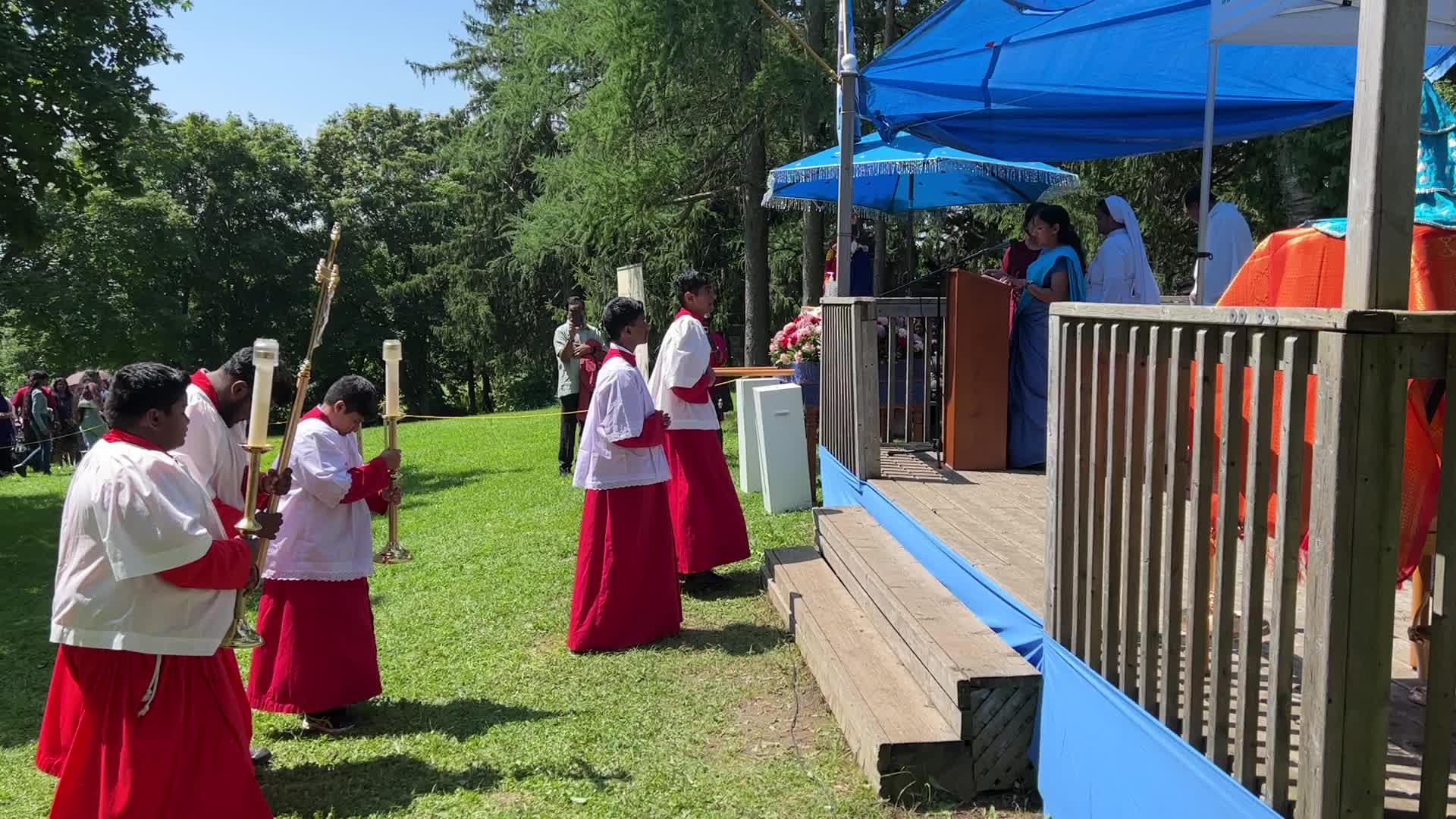 Tamil Catholics take part in the Feast of our Lady of Madhu