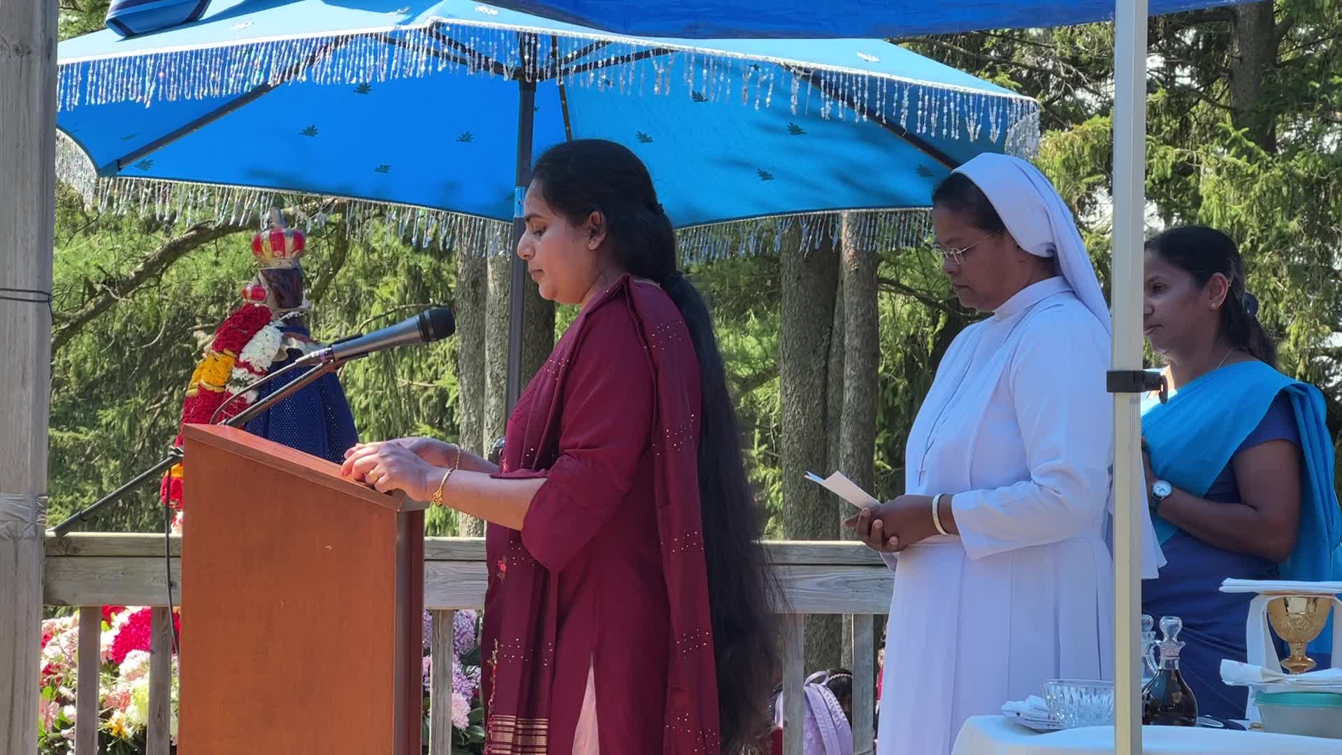 Tamil Catholics take part in the Feast of our Lady of Madhu