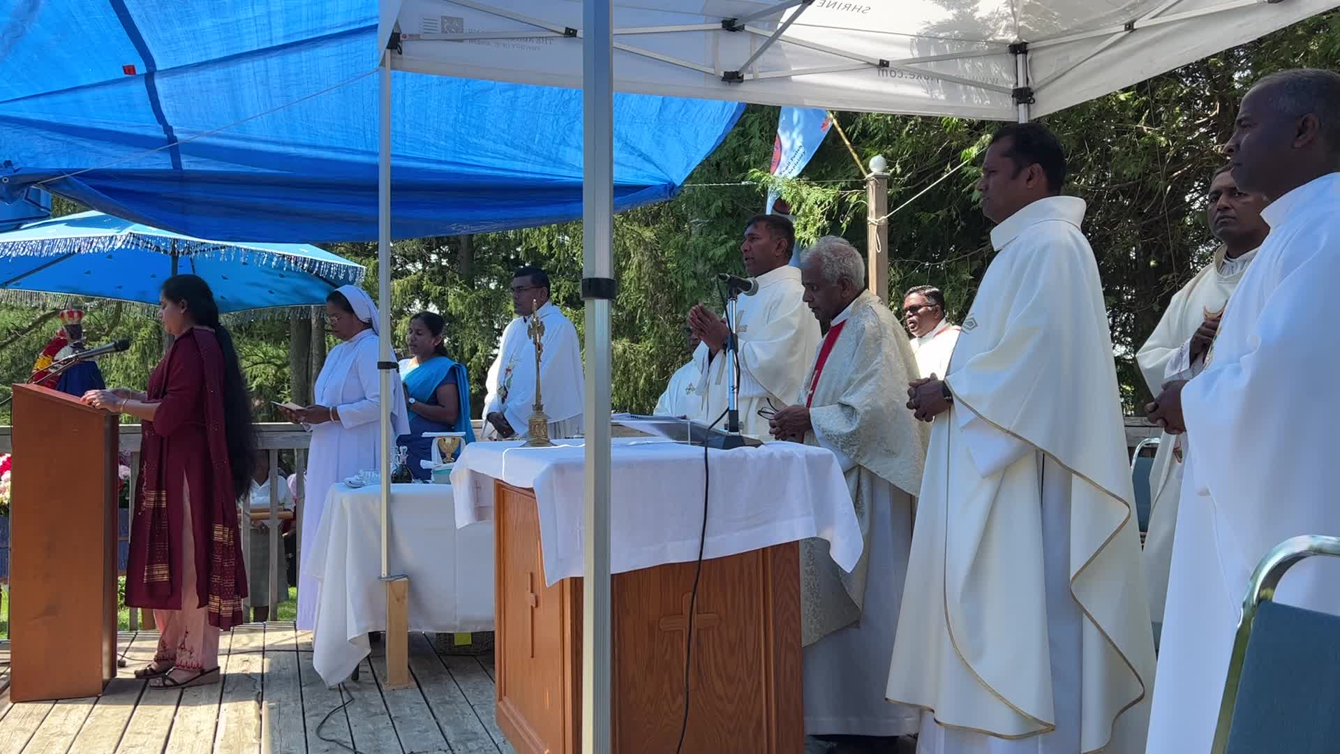 Tamil Catholics take part in the Feast of our Lady of Madhu