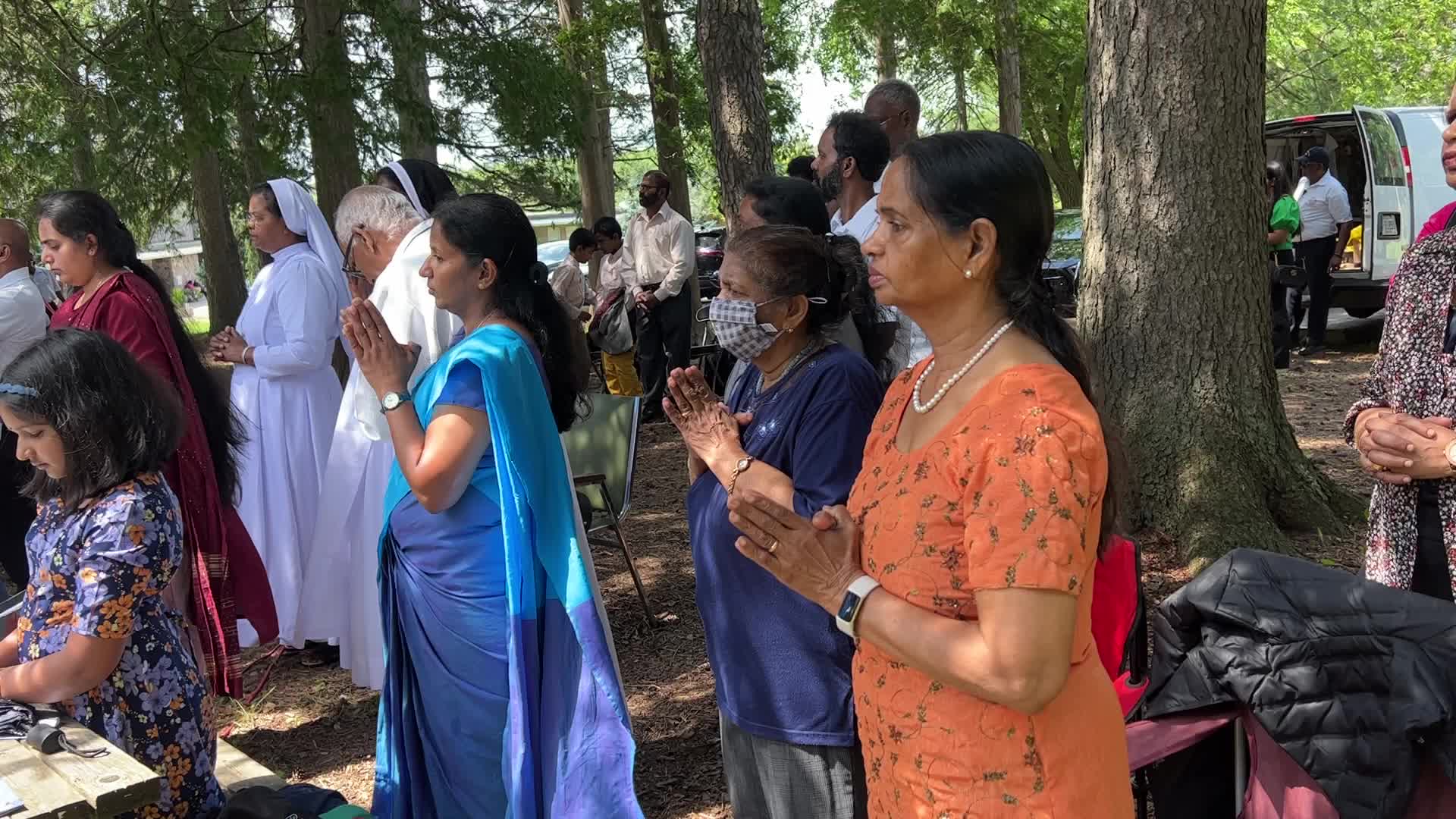 Tamil Catholics take part in the Feast of our Lady of Madhu