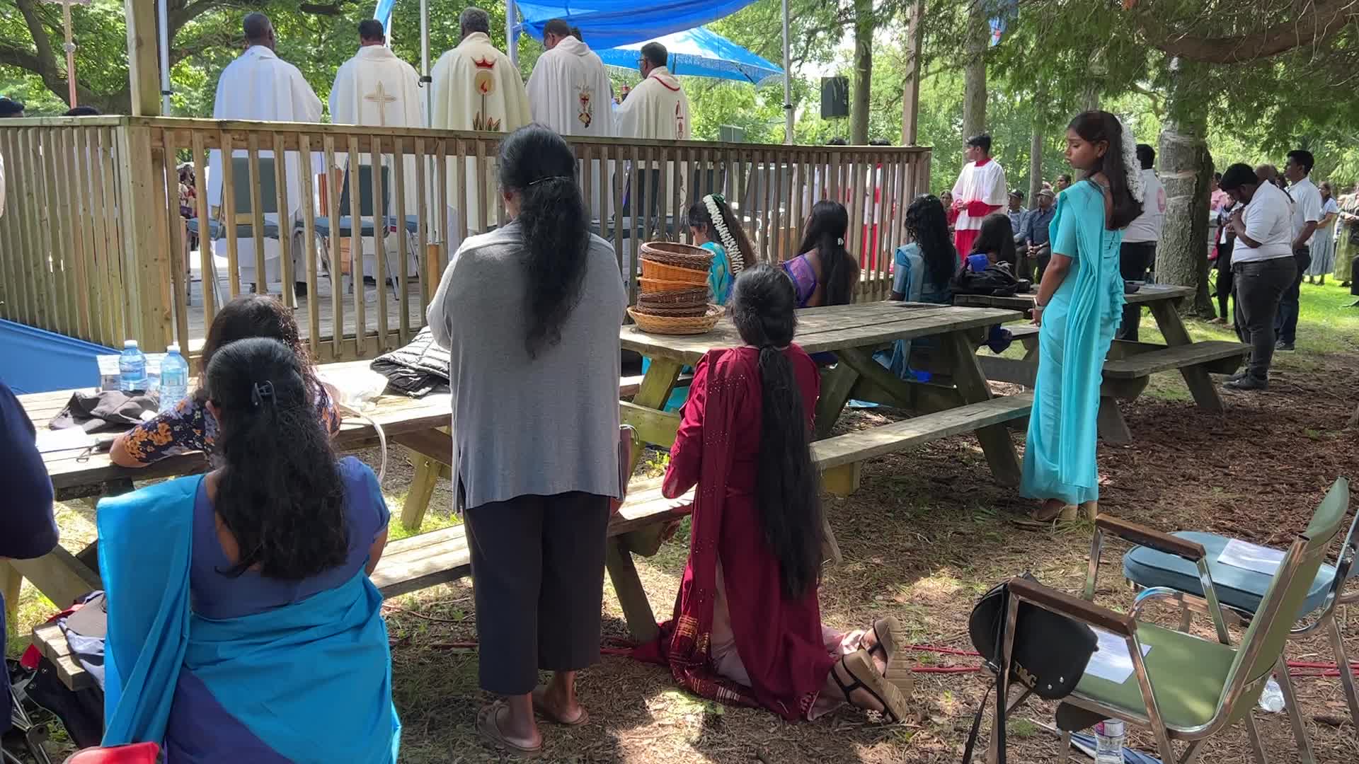 Tamil Catholics take part in the Feast of our Lady of Madhu