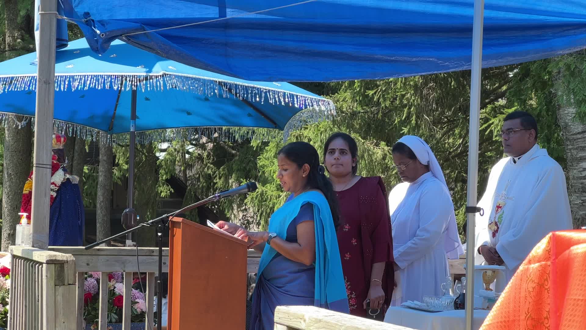 Tamil Catholics take part in the Feast of our Lady of Madhu