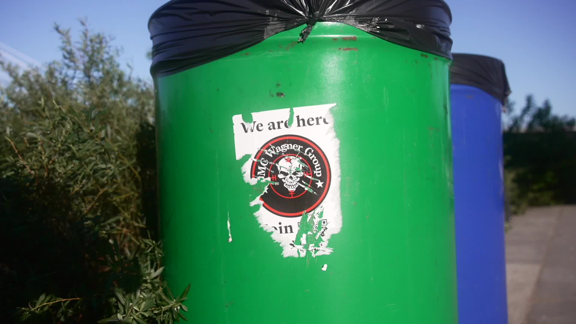 Russian Wagner Mercenary Group Recruitment Stickers in Poland