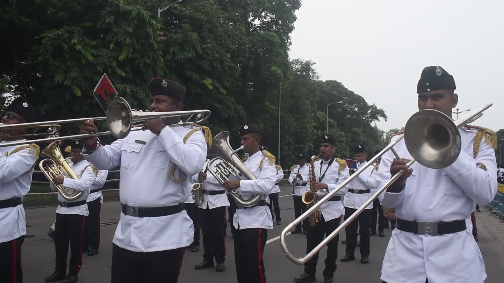 Full-dress rehearsal for India's Independence Day celebrations, in Kolkata, India