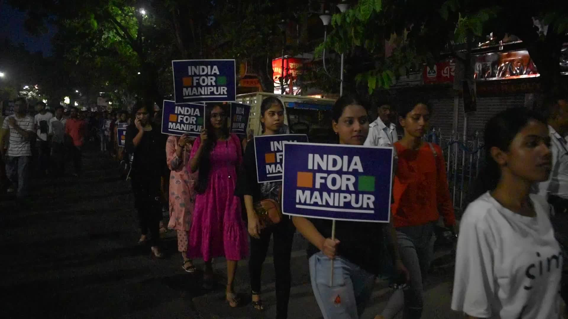 Protest over sexual violence against women and for peace in the ongoing ethnic violence in Manipur in Kolkata, India