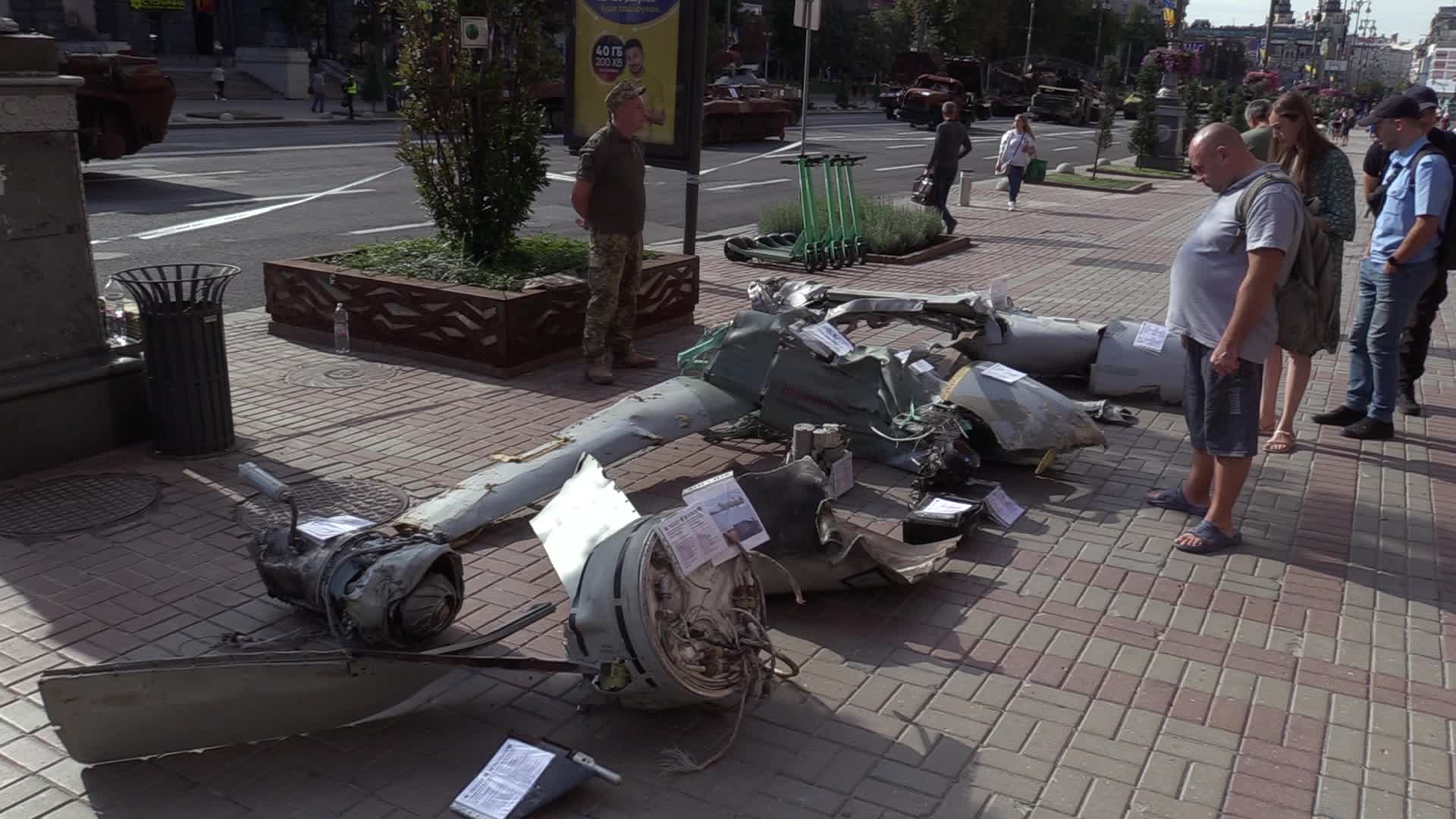 Captured Russian military vehicles displayed ahead of Independence Day celebrations in Kyiv, amid Russia's invasion of Ukraine