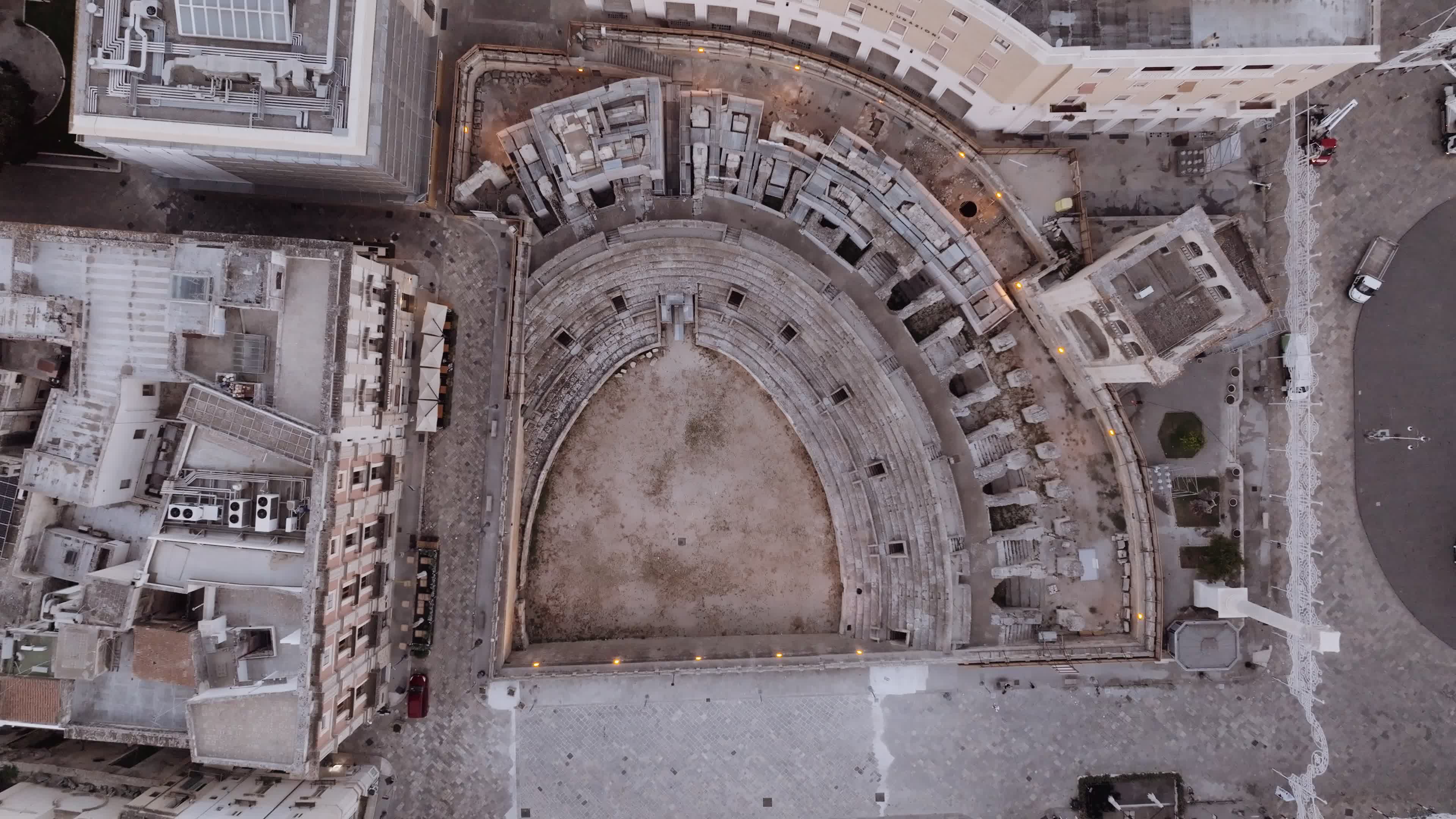 Drone View Of Roman amphitheater In Lecce, Italy