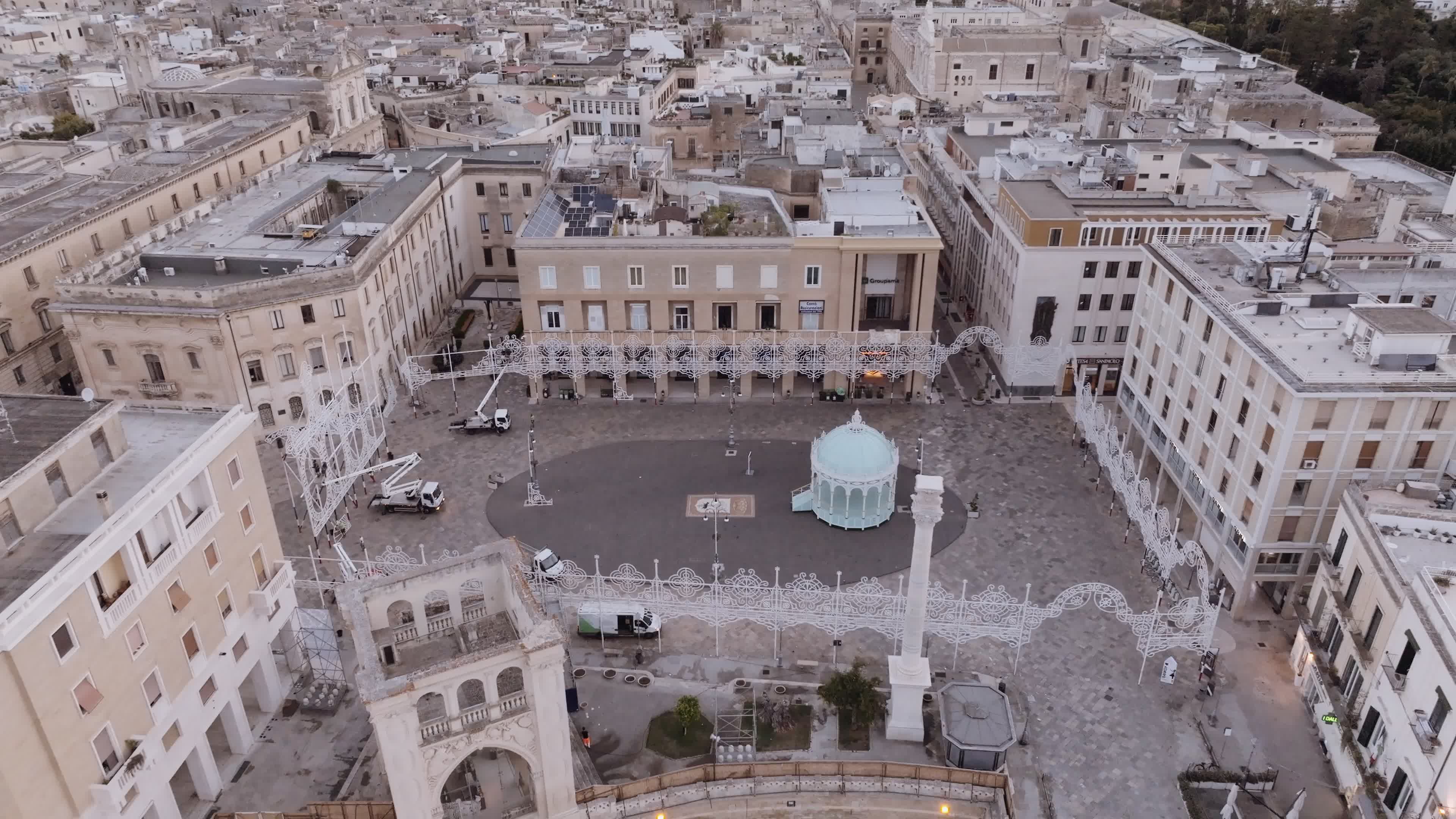 Drone View Of Roman amphitheater In Lecce, Italy