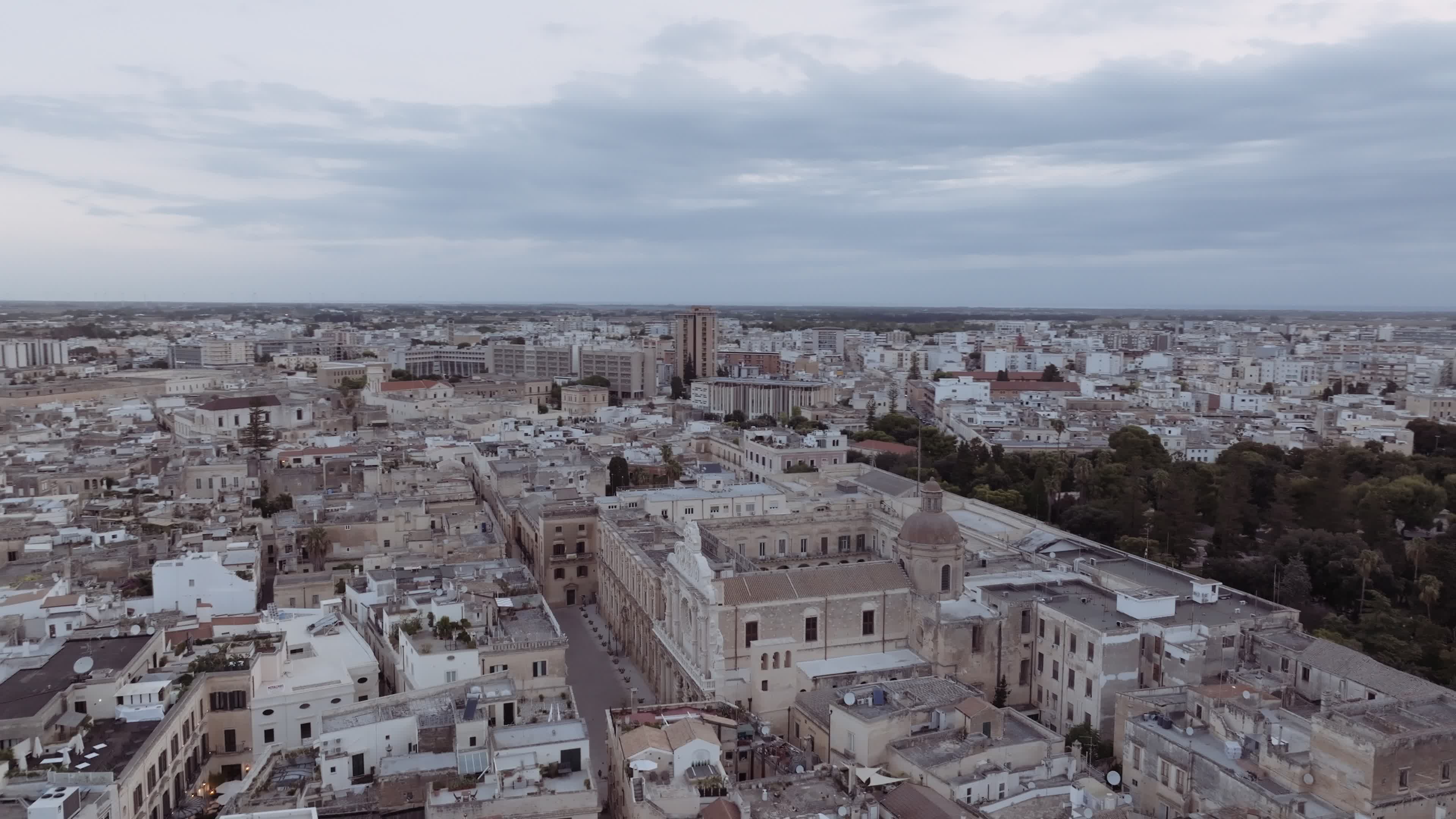 Drone View Of The Basilica di Santa Croce, In Lecce