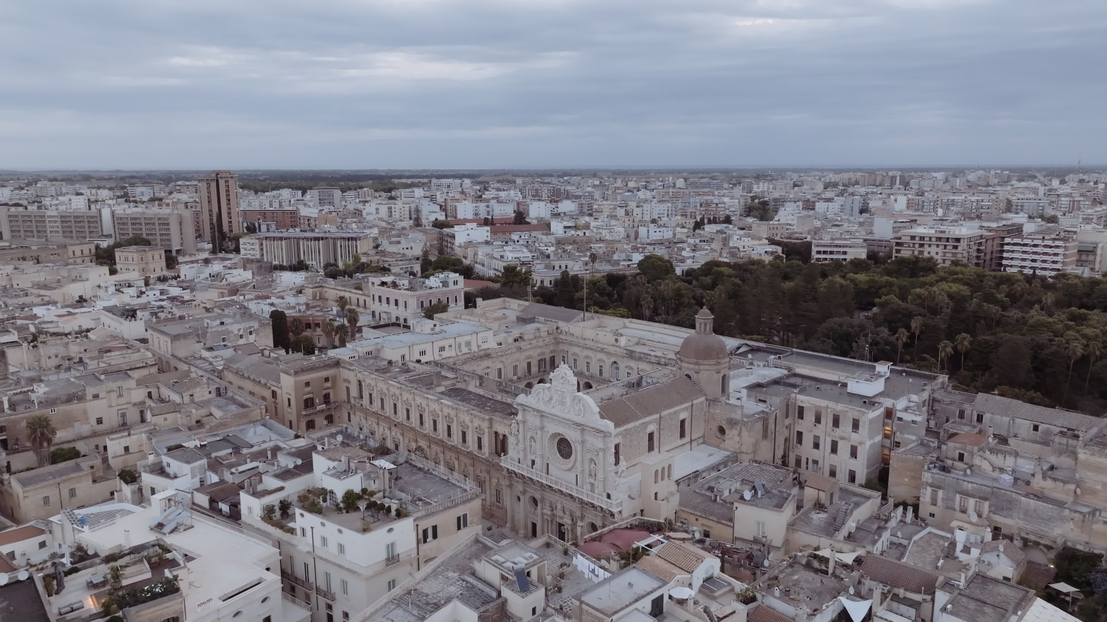 Drone View Of The Basilica di Santa Croce, In Lecce