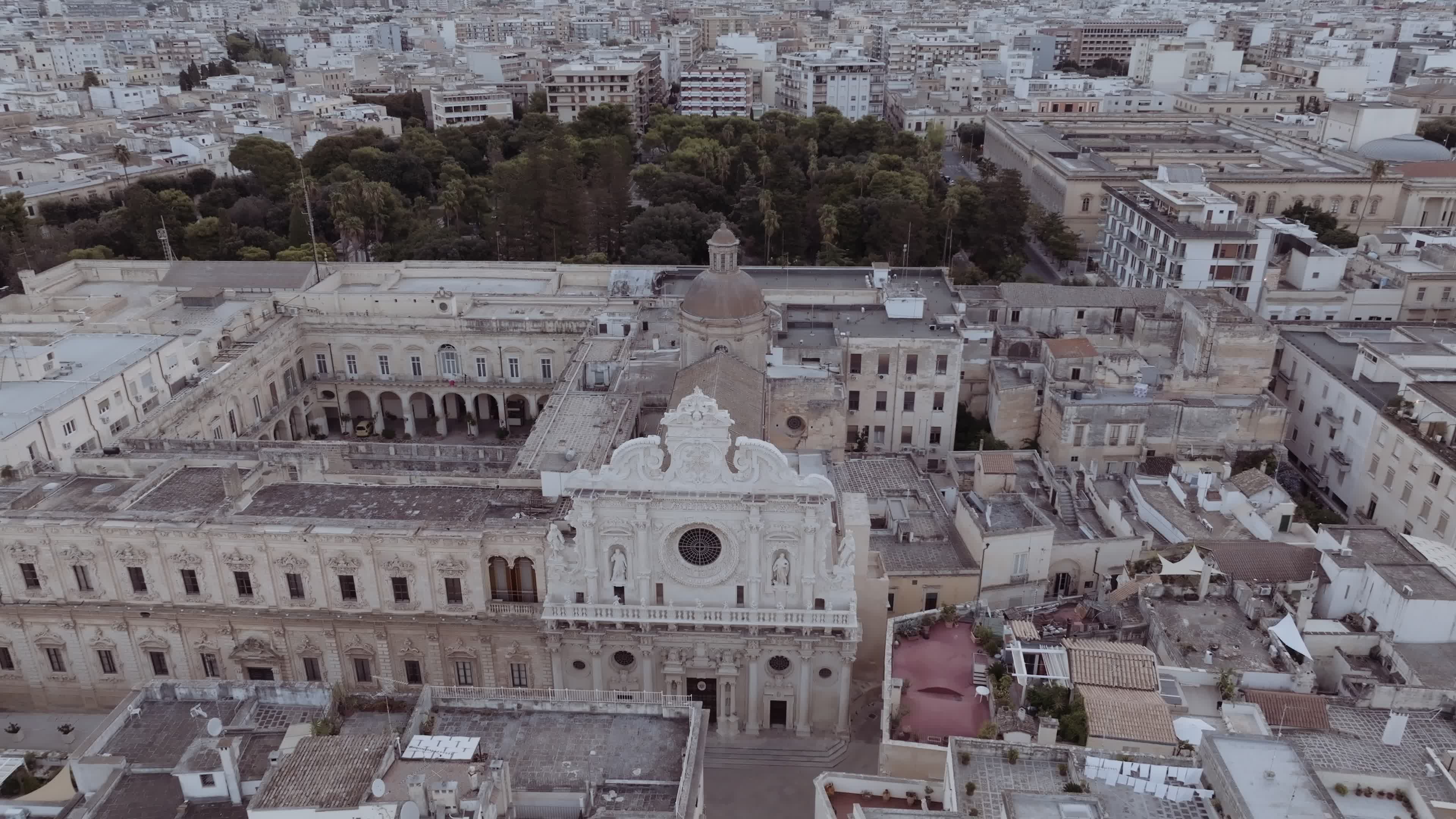 Drone View Of The Basilica di Santa Croce, In Lecce