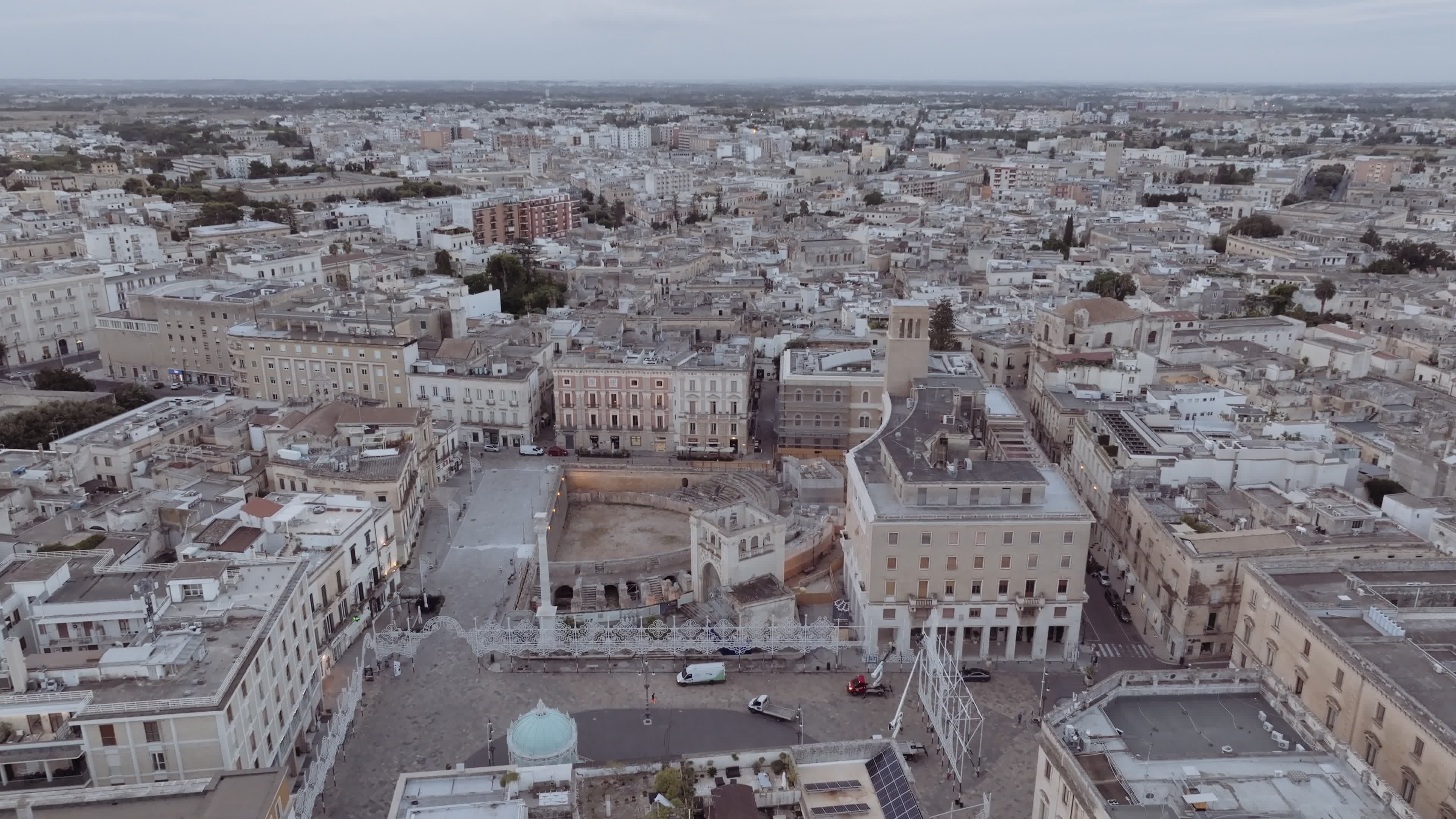 Drone View Of Roman amphitheater In Lecce, Italy