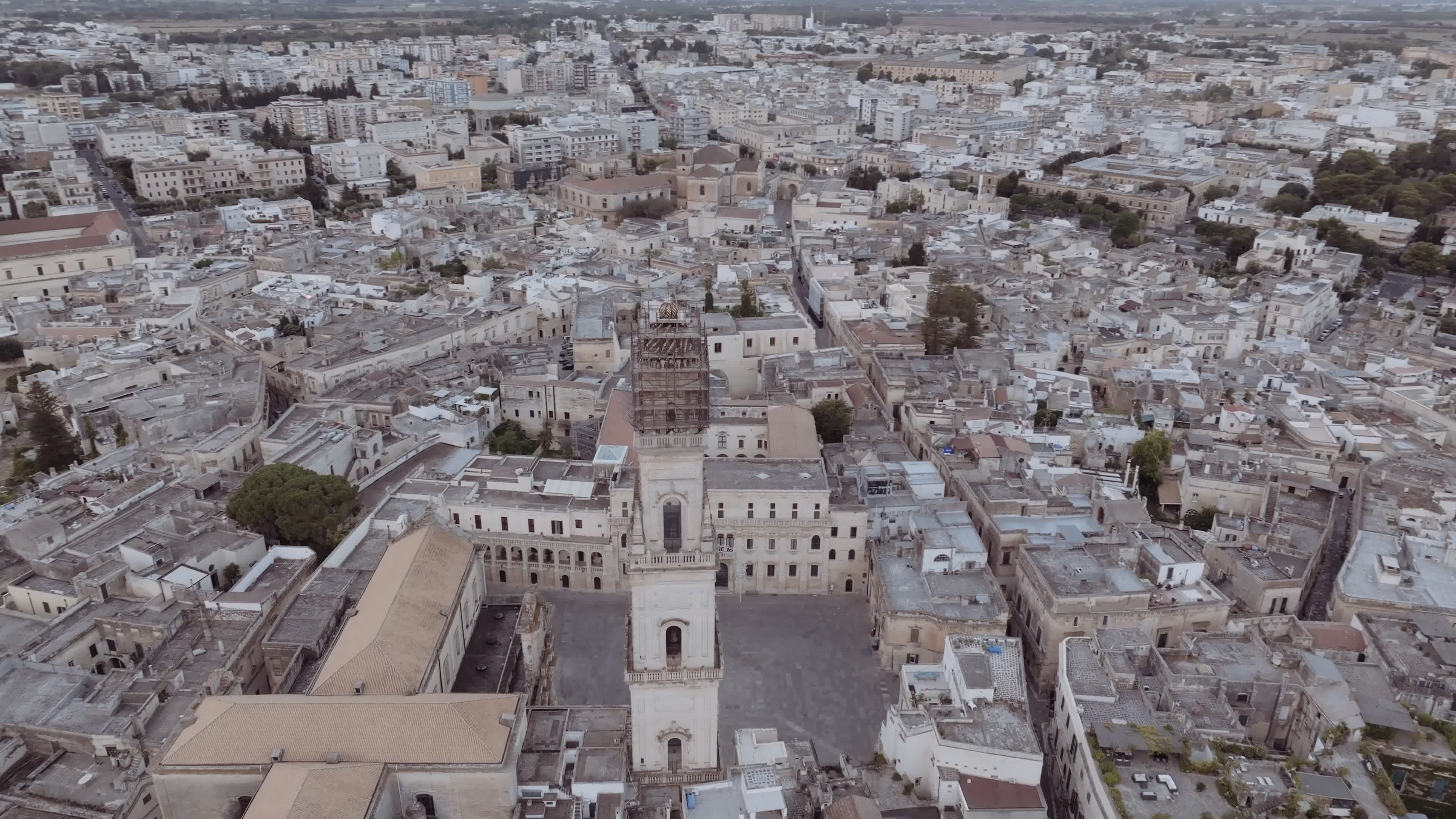 Drone View Of Cathedral Bell Tower In Lecce