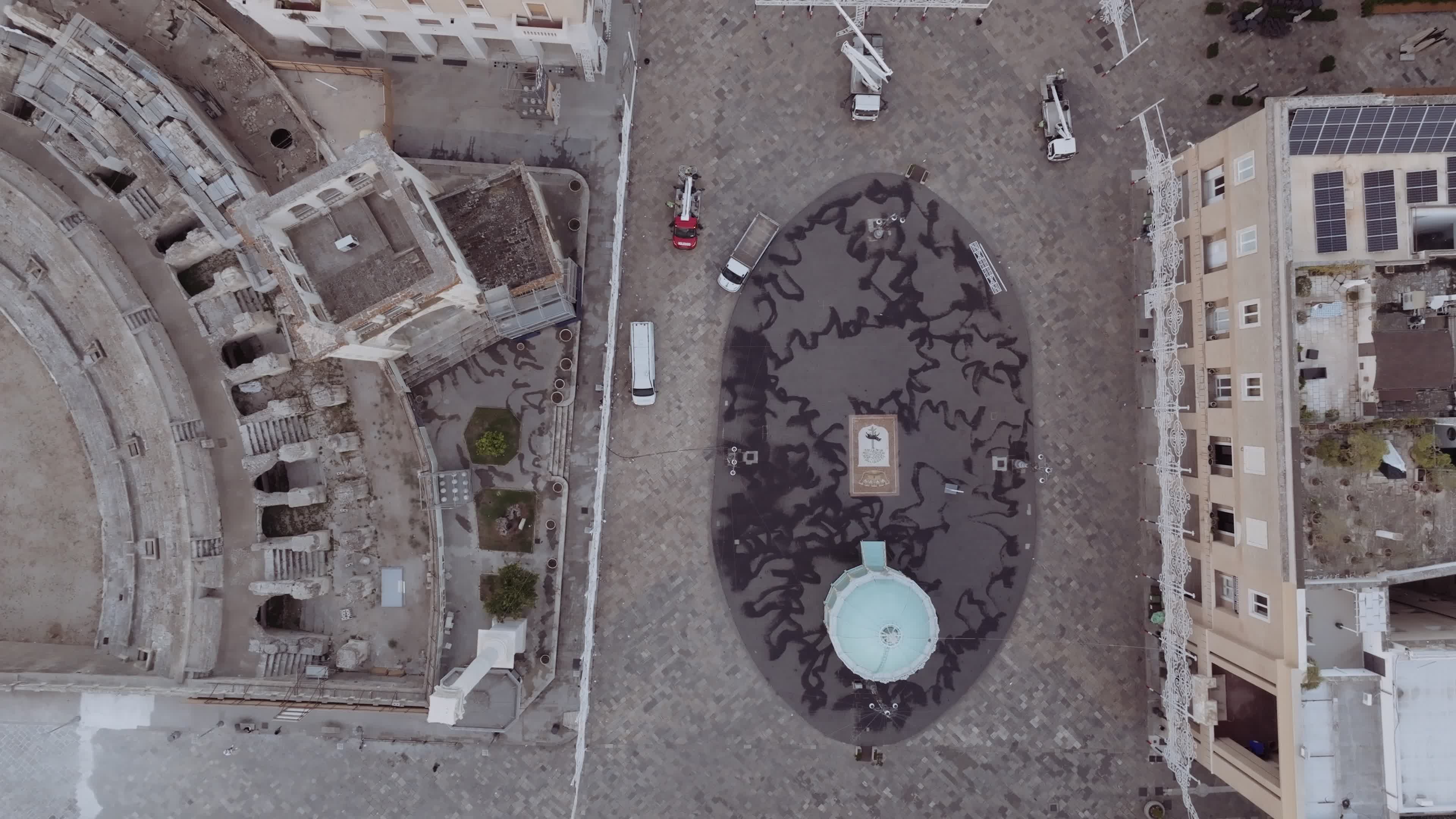 Drone View Of Roman amphitheater In Lecce, Italy