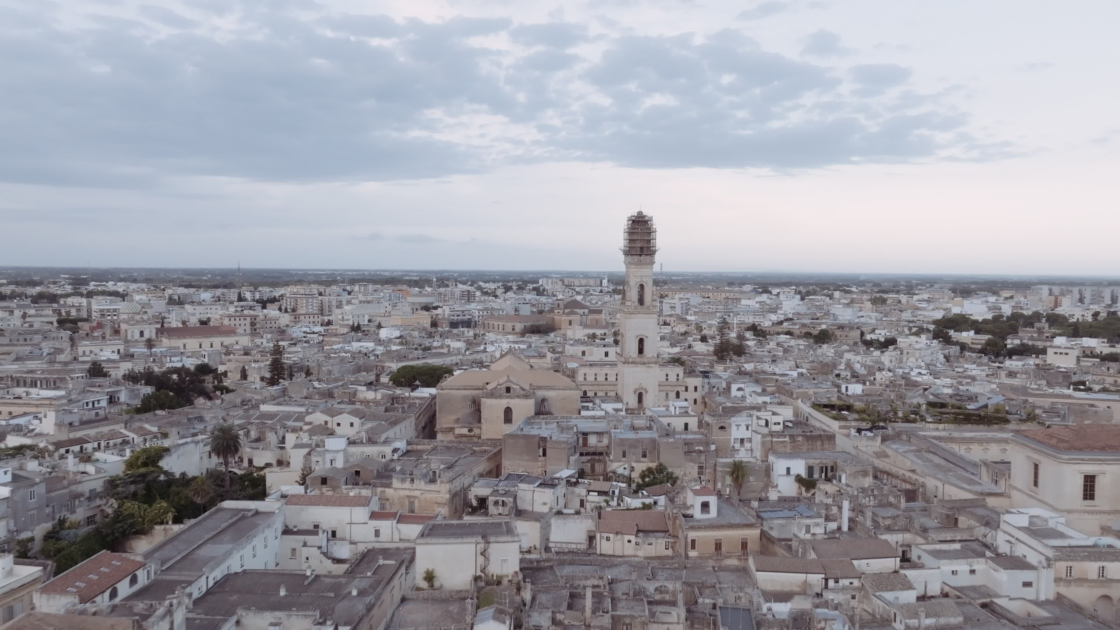 Drone View Of Cathedral Bell Tower In Lecce
