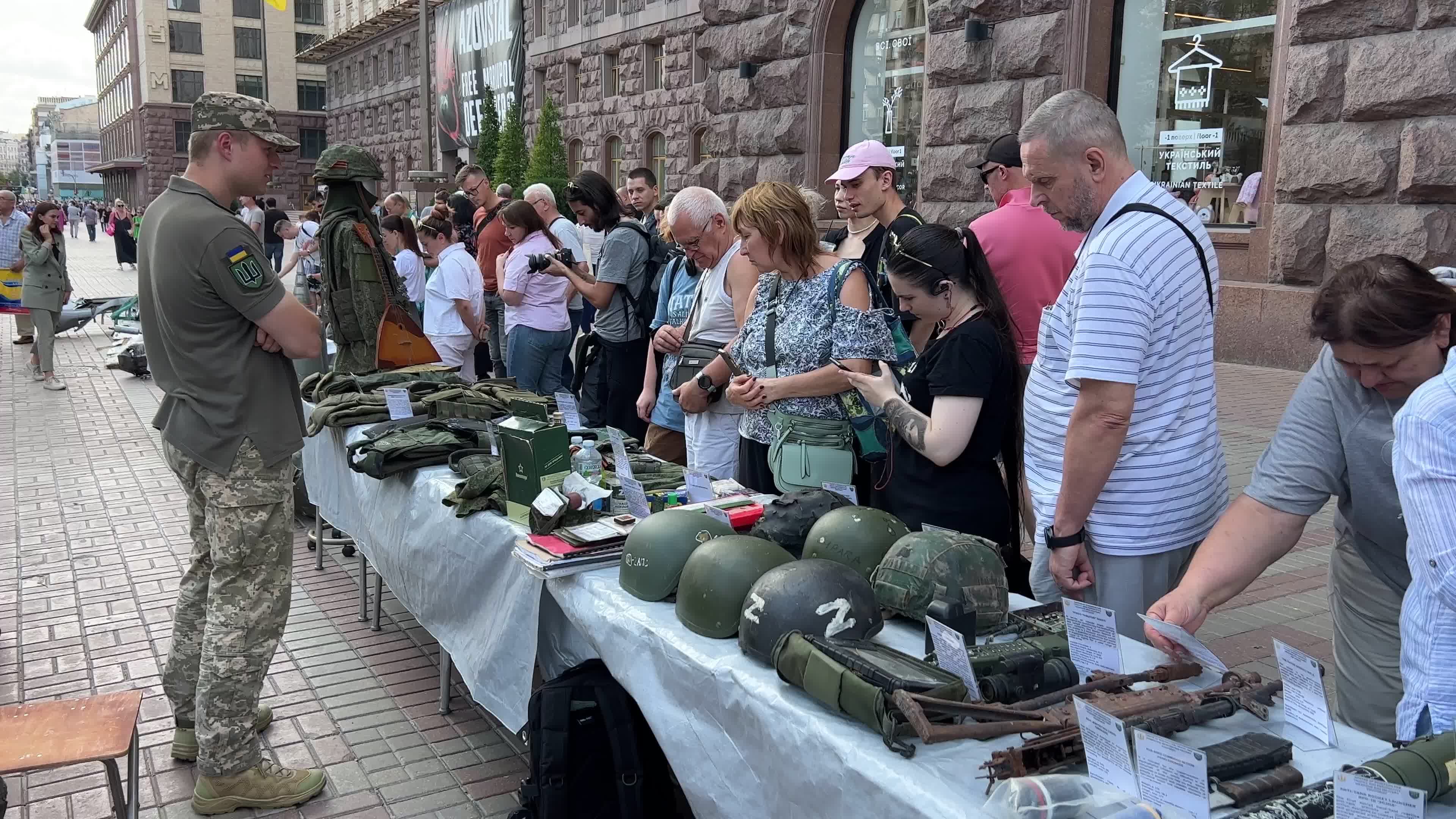 Exhibition Destroyed Russian Military Vehicles On Khreshchatyk Street In Center Of Kyiv 
