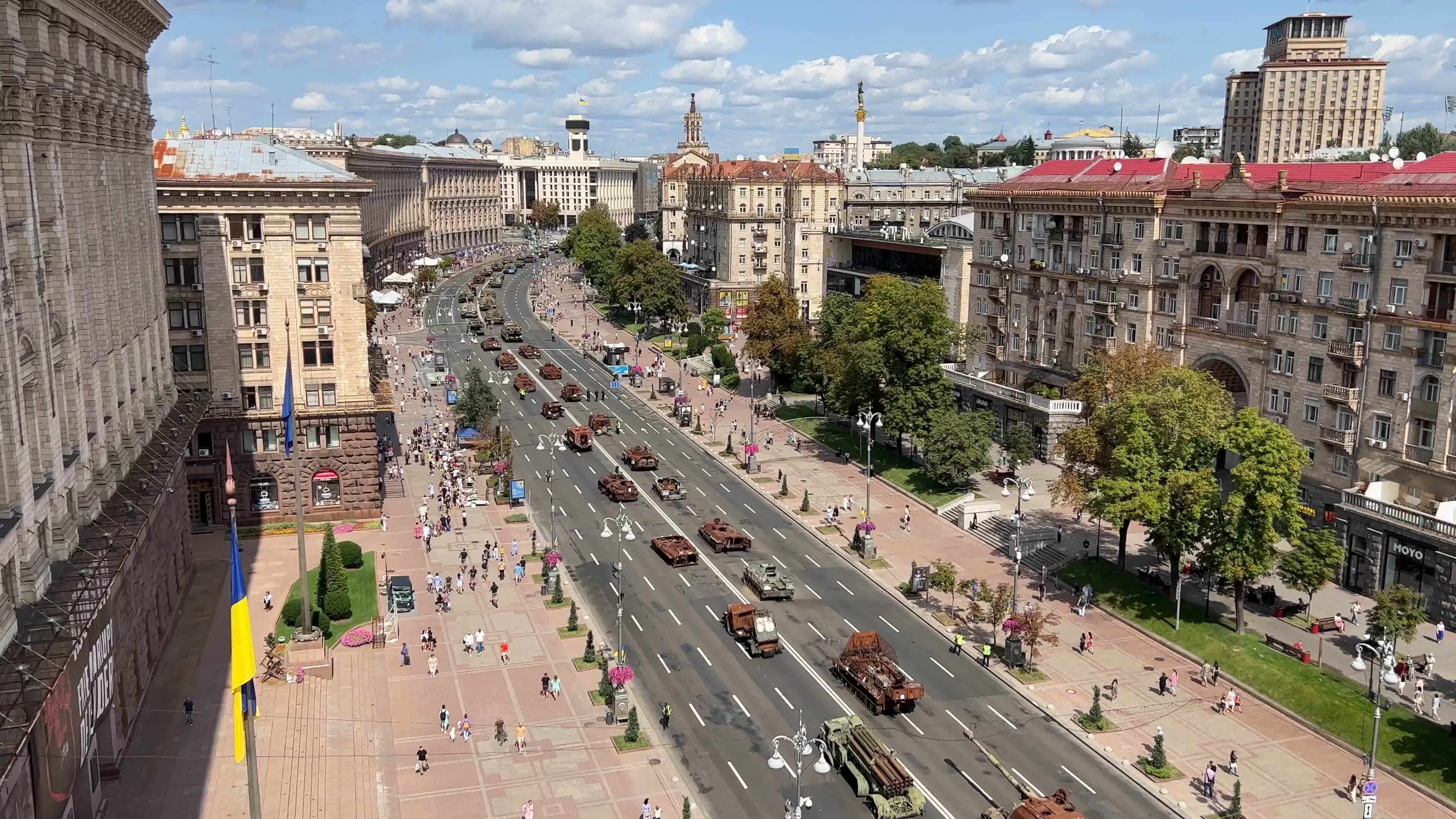 Exhibition Destroyed Russian Military Vehicles On Khreshchatyk Street In Center Of Kyiv 