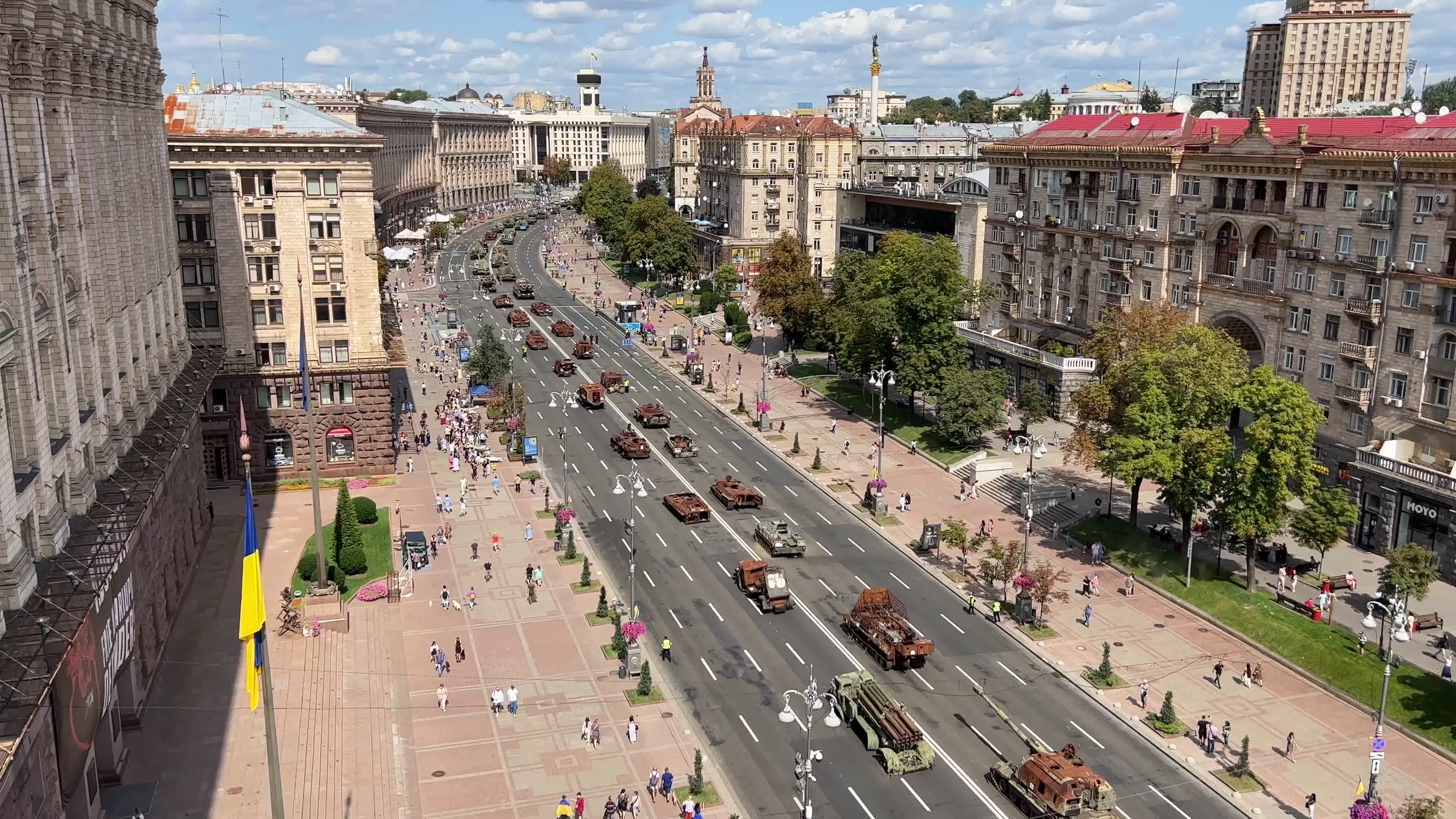 Exhibition Destroyed Russian Military Vehicles On Khreshchatyk Street In Center Of Kyiv 