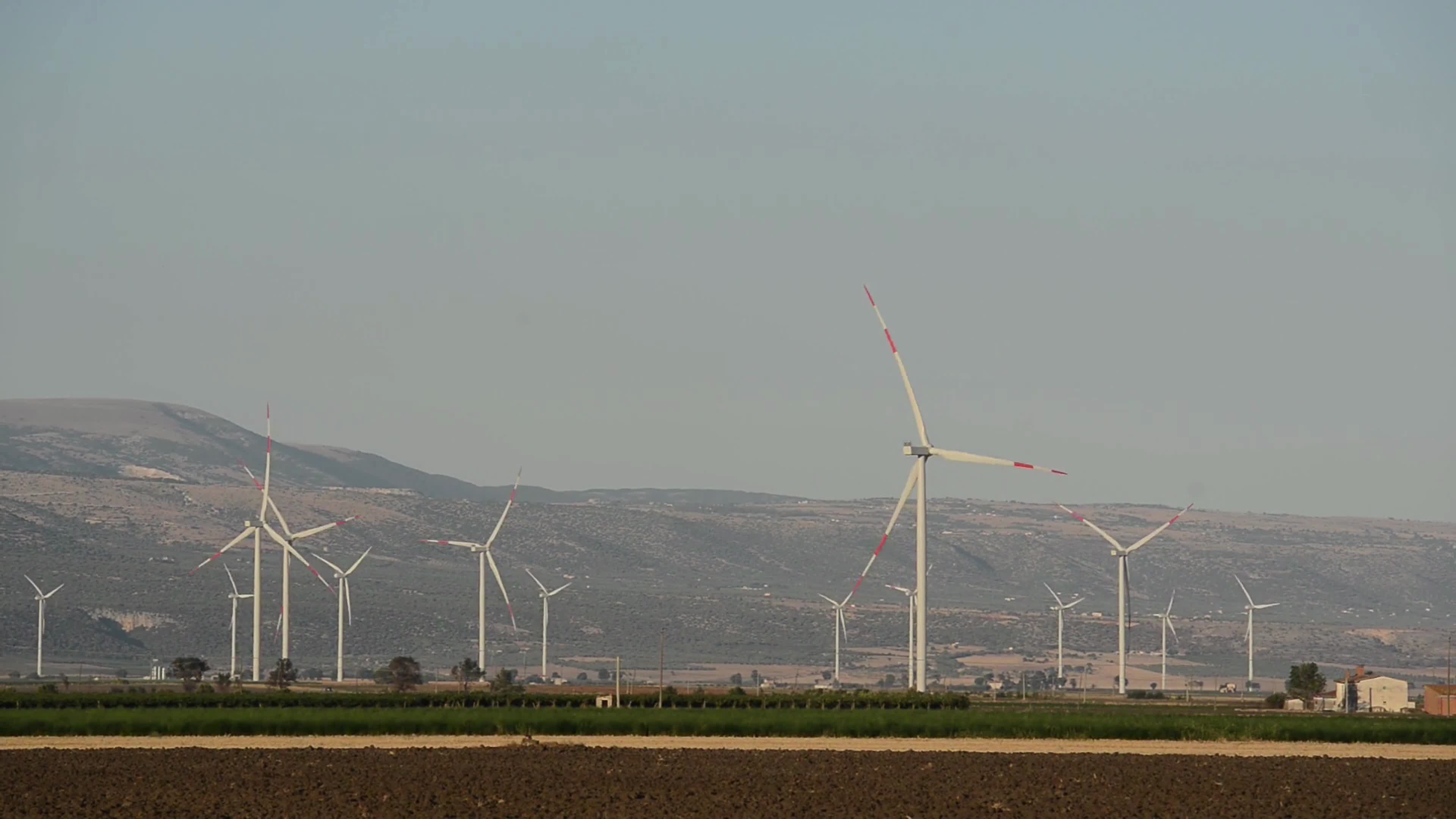 Wind Turbines In Puglia, Italy
