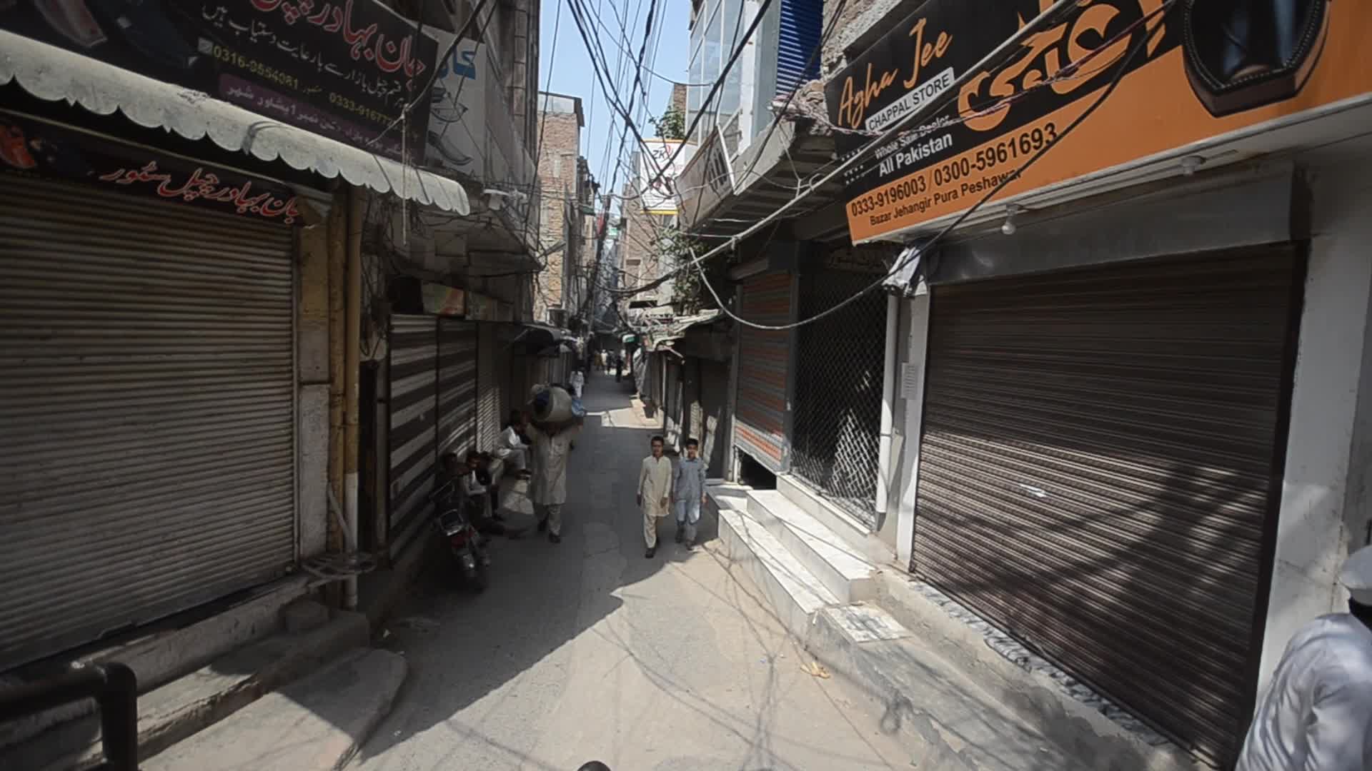 Peshawar Businesses Stage Shutter Down Strike in Protest of Inflation