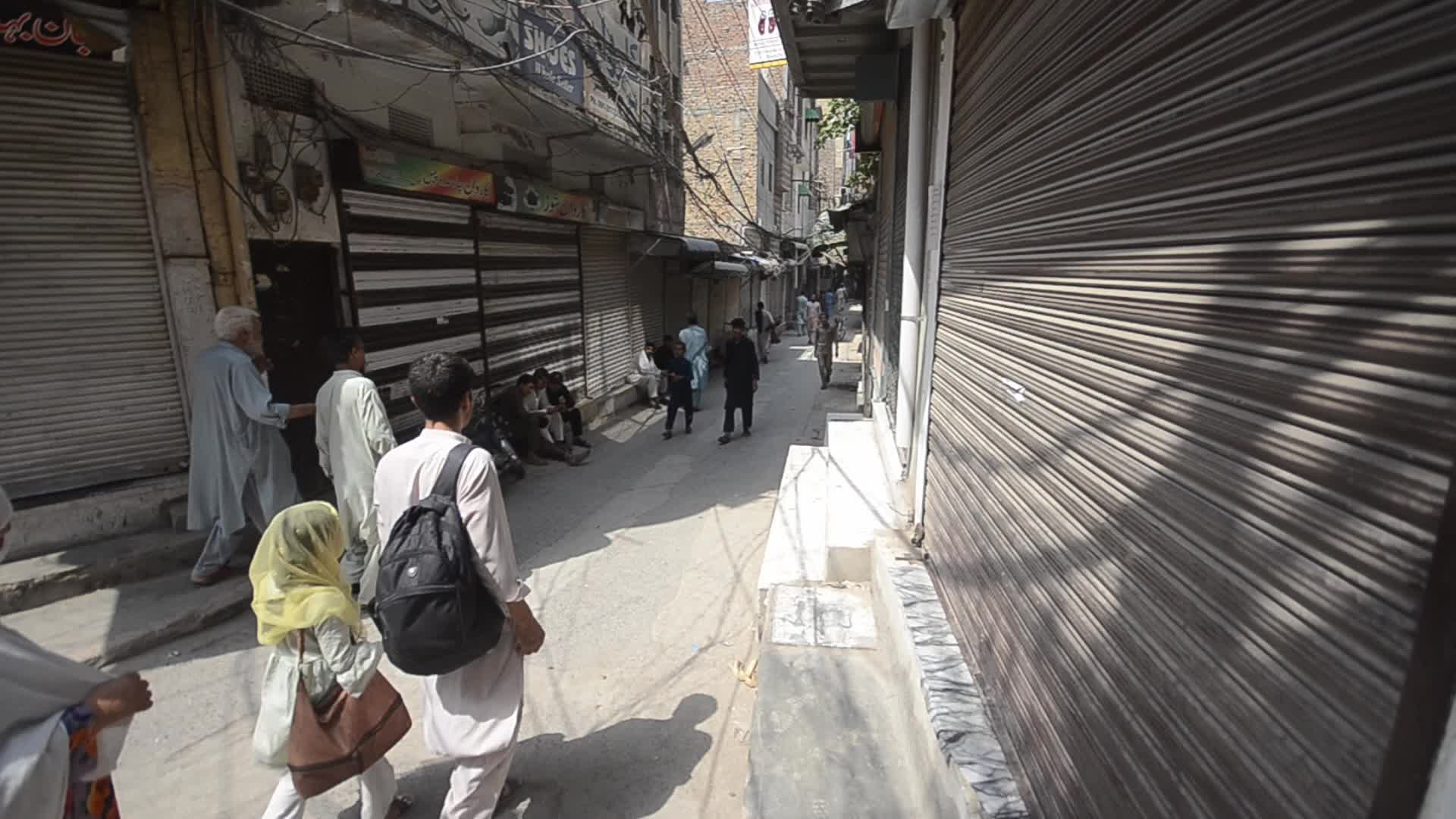 Peshawar Businesses Stage Shutter Down Strike in Protest of Inflation