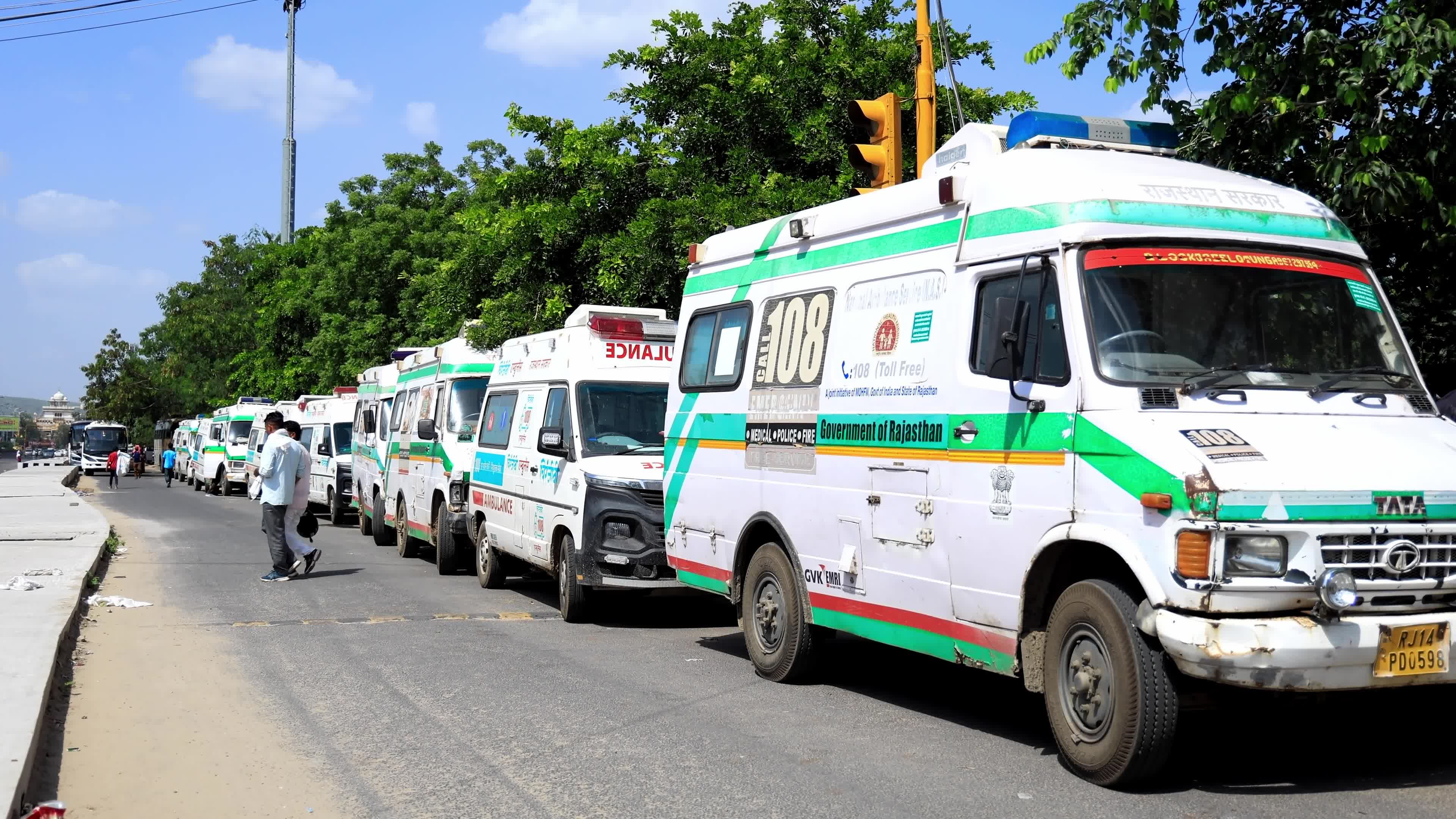 Ambulance Workers Protest In Jaipur