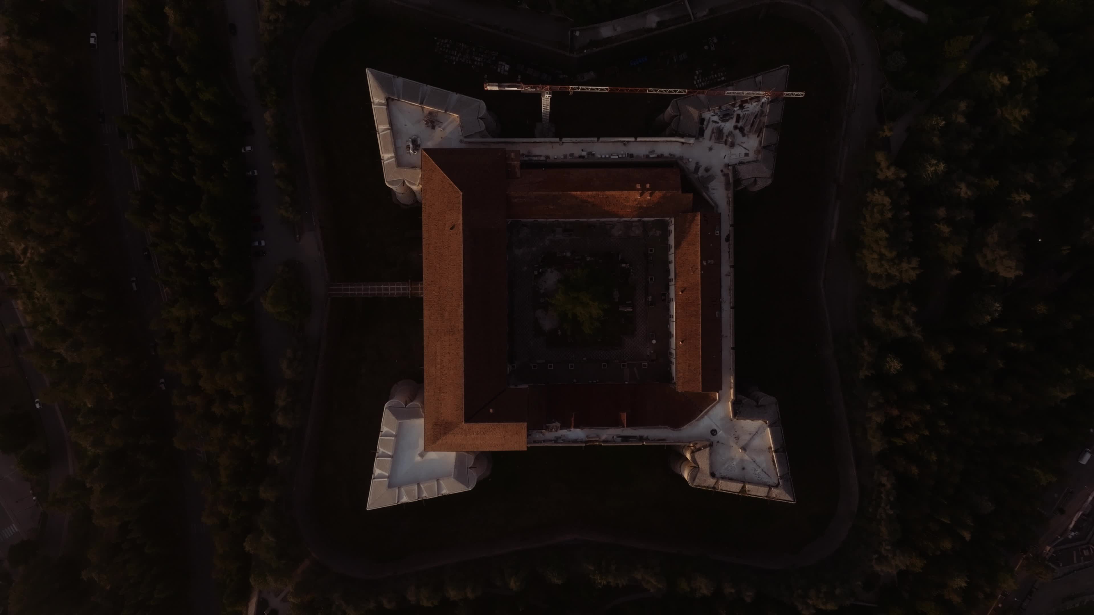 Drone View Of L'Aquila At Sunrise