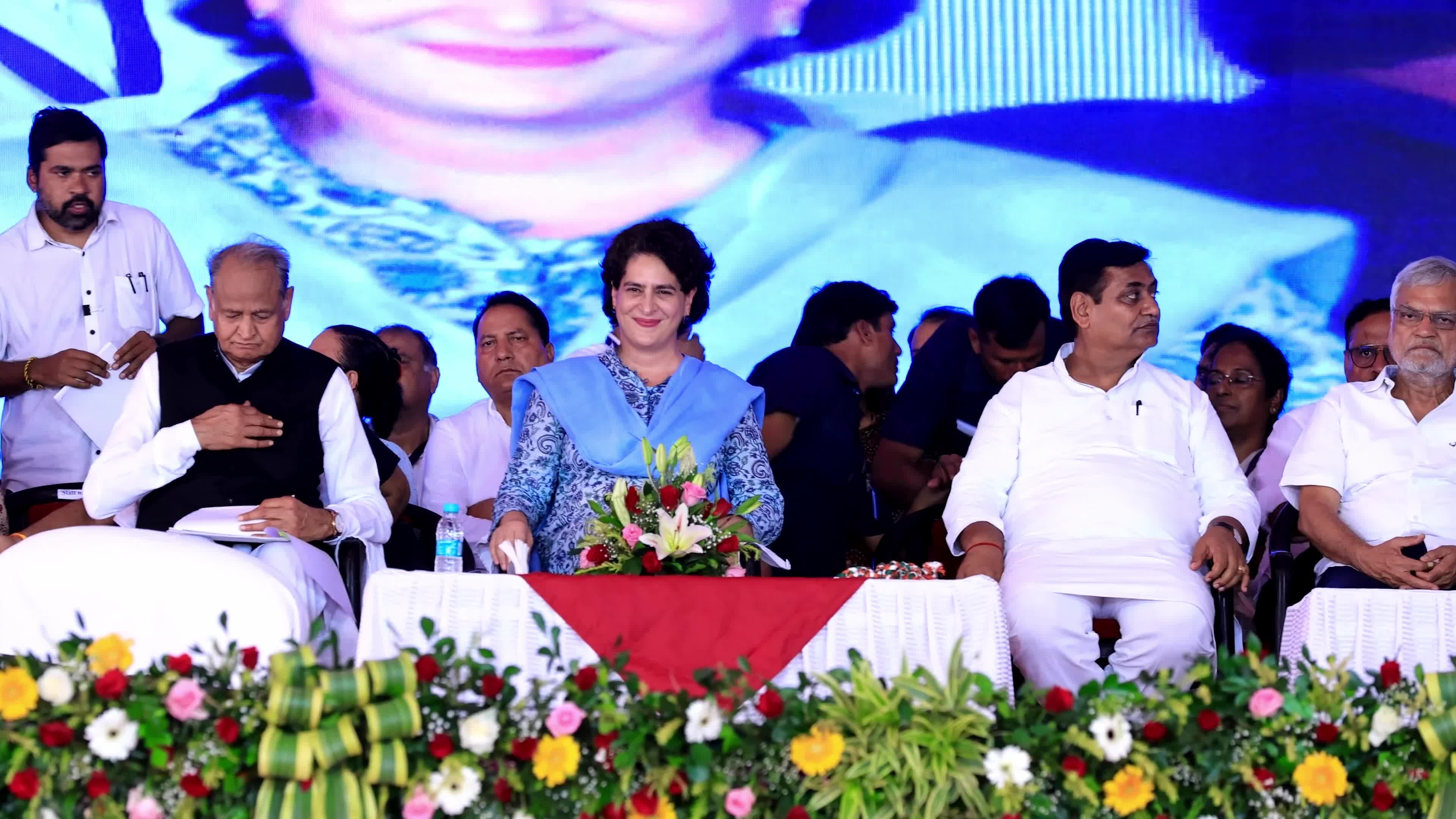 AICC General Secretary Priyanka Gandhi Vadra at Public Rally In Rajasthan 