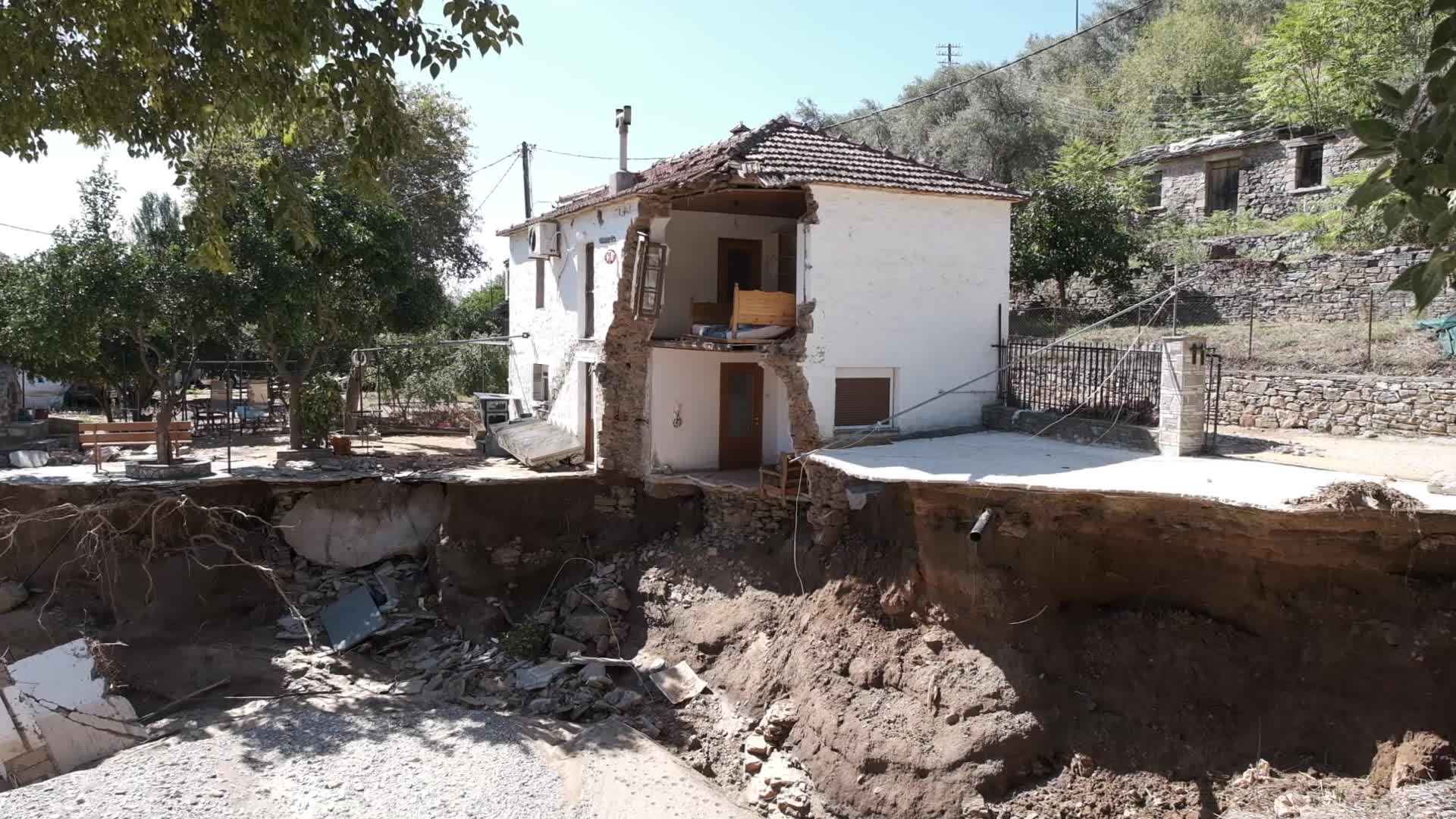 Milina Village Near Pelion Hit By Record Rain And Flash Floods