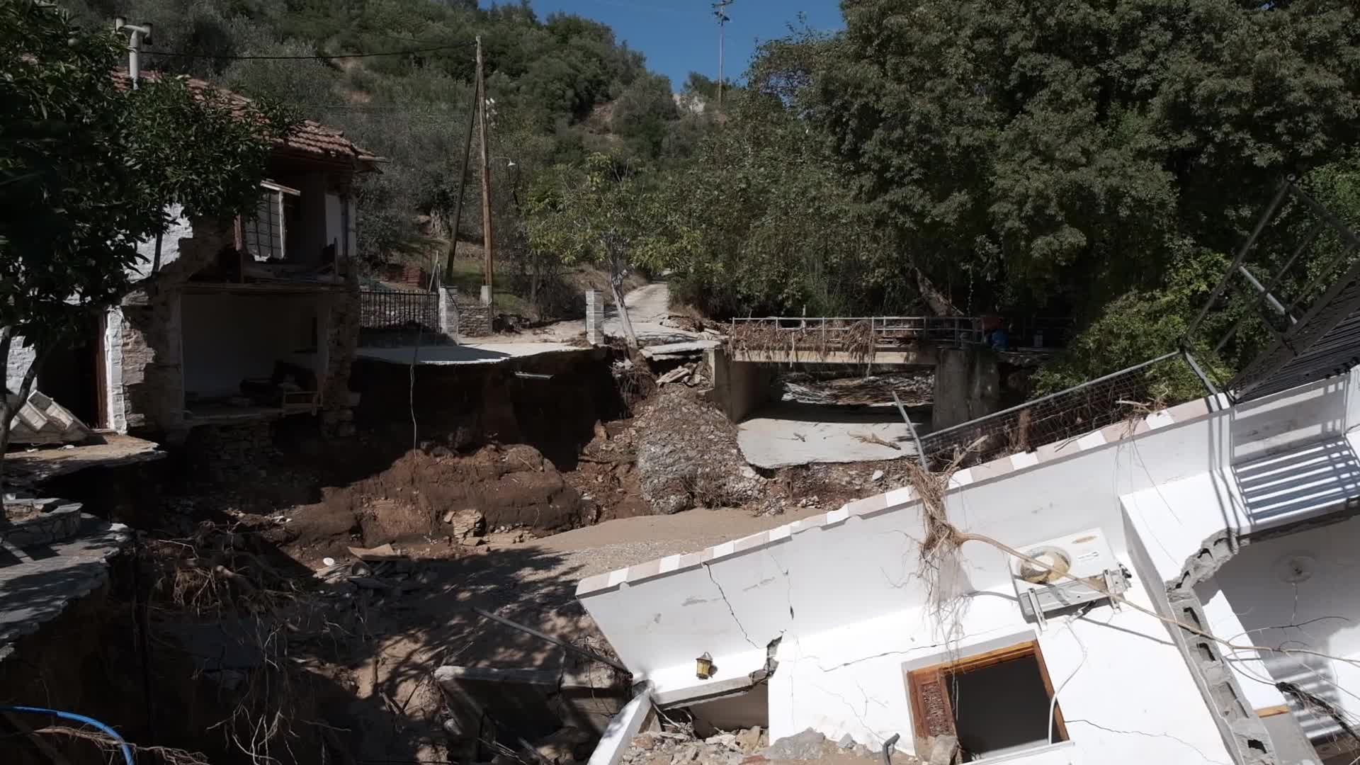 Milina Village Near Pelion Hit By Record Rain And Flash Floods