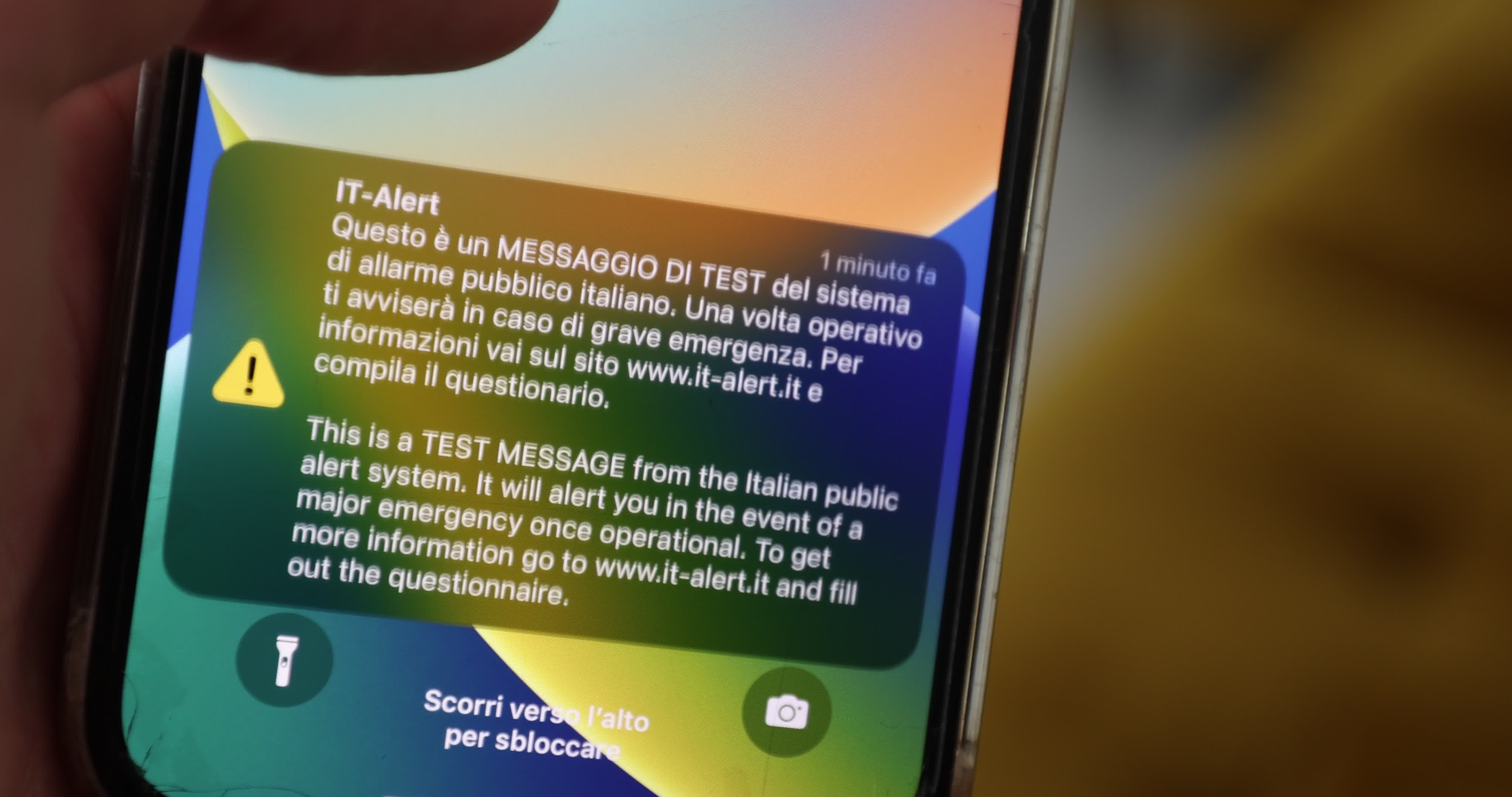 IT-alert, The New Italian Nationwide Public Alert System Is Tested Via Mobile Phones